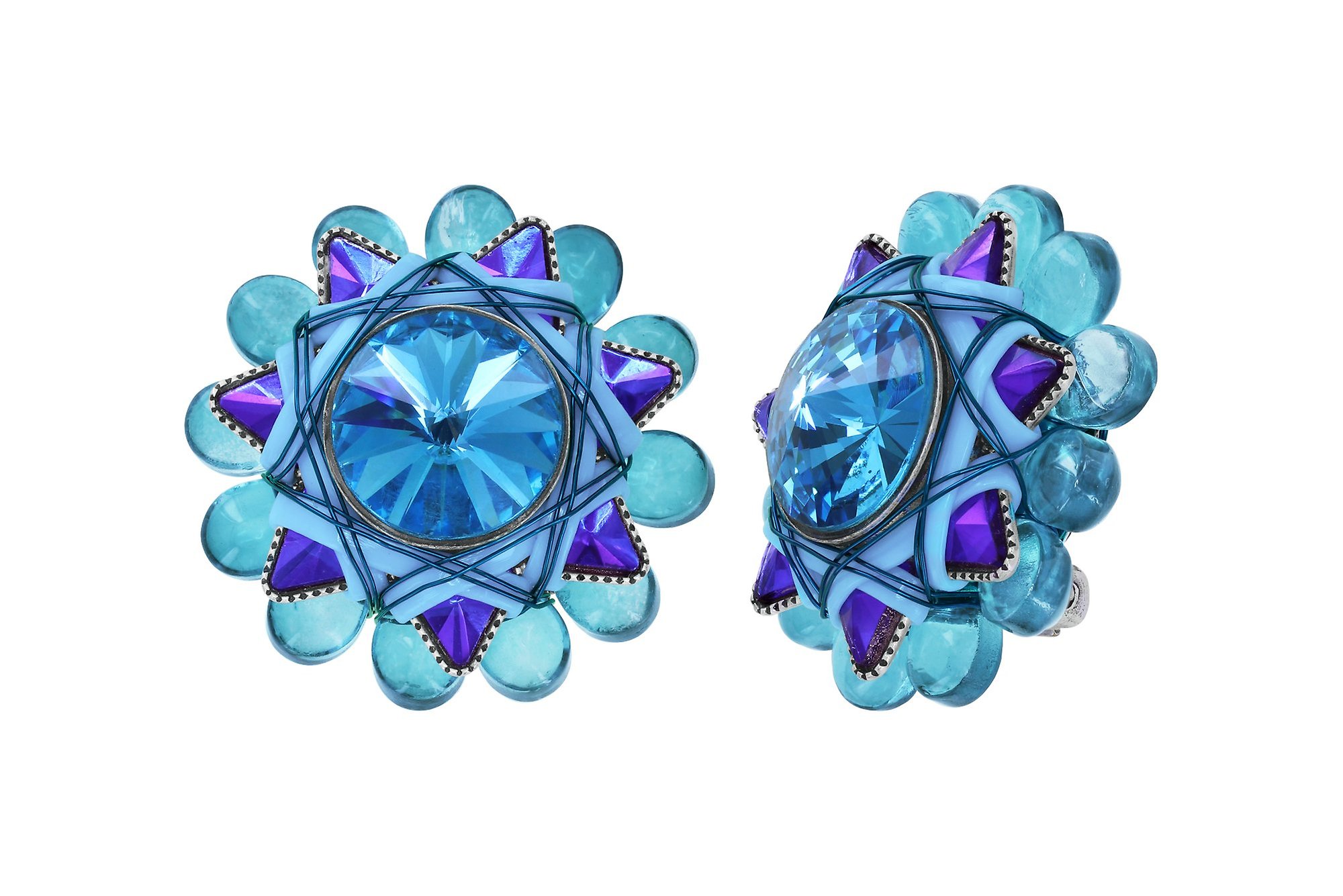 image pour Boucles d'oreilles Clip Kaleidotropical Bleu  