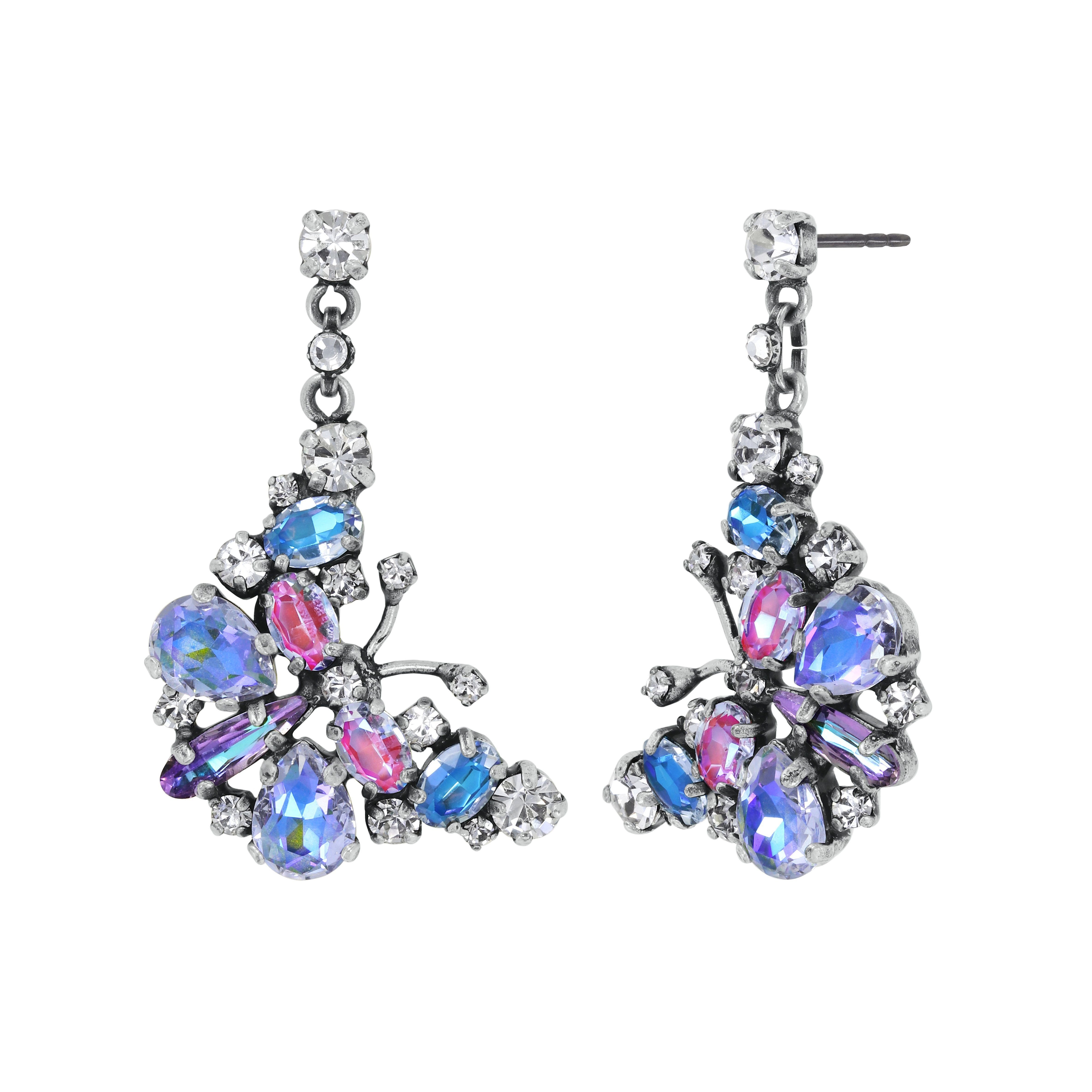 Kép Earring stud dangling Butterfly Dance Pastel Multi  size M