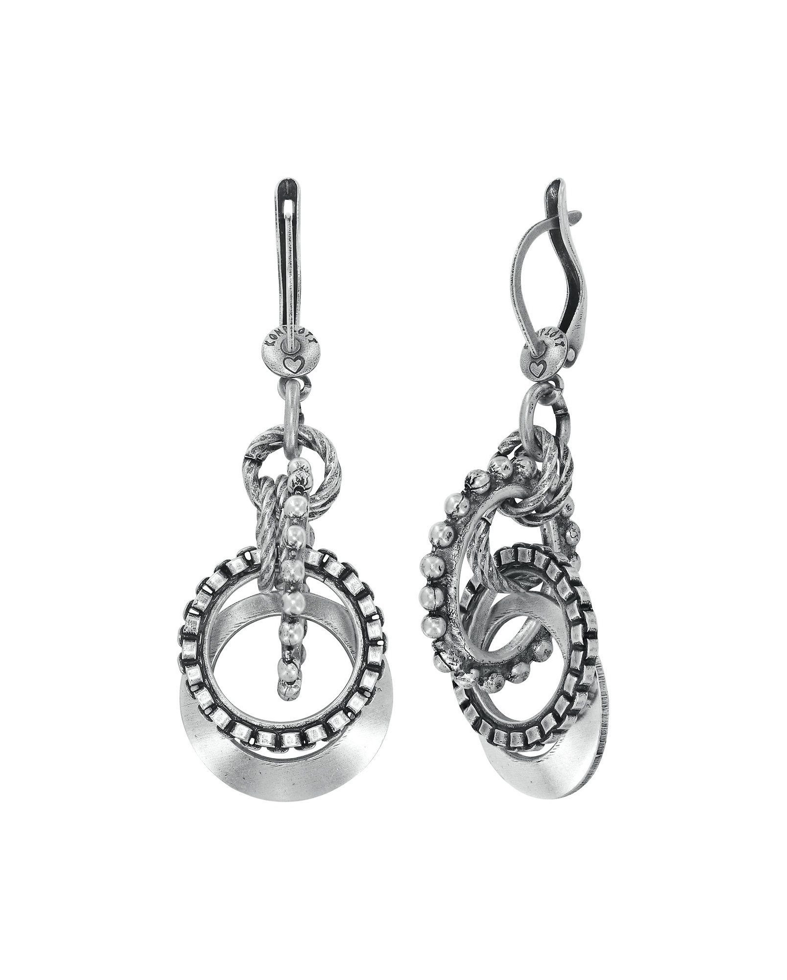 image for Earring Dangling Rings & Rhythm Silver  
