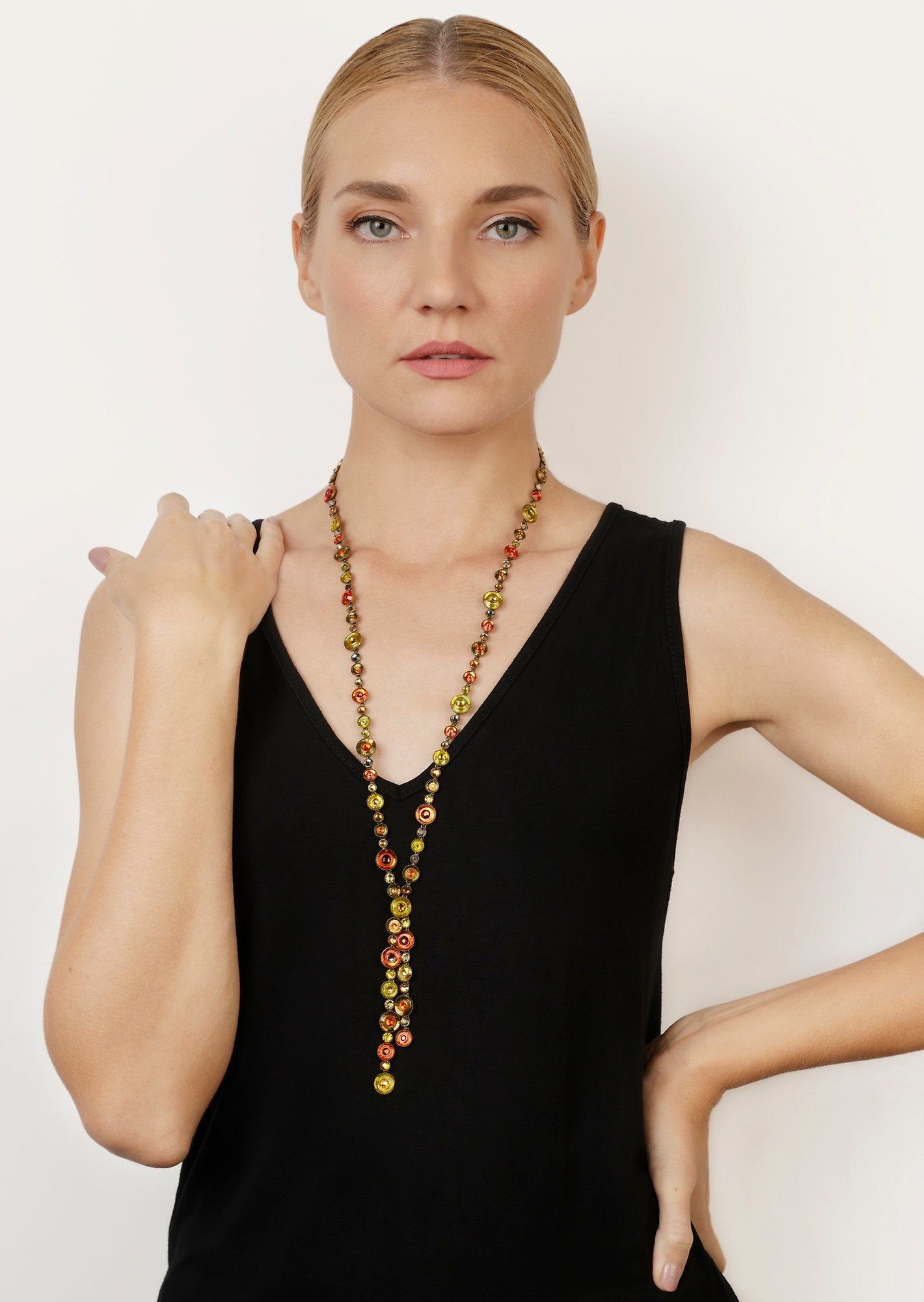 image pour Collier (long) Donutissima Orange / Jaune  