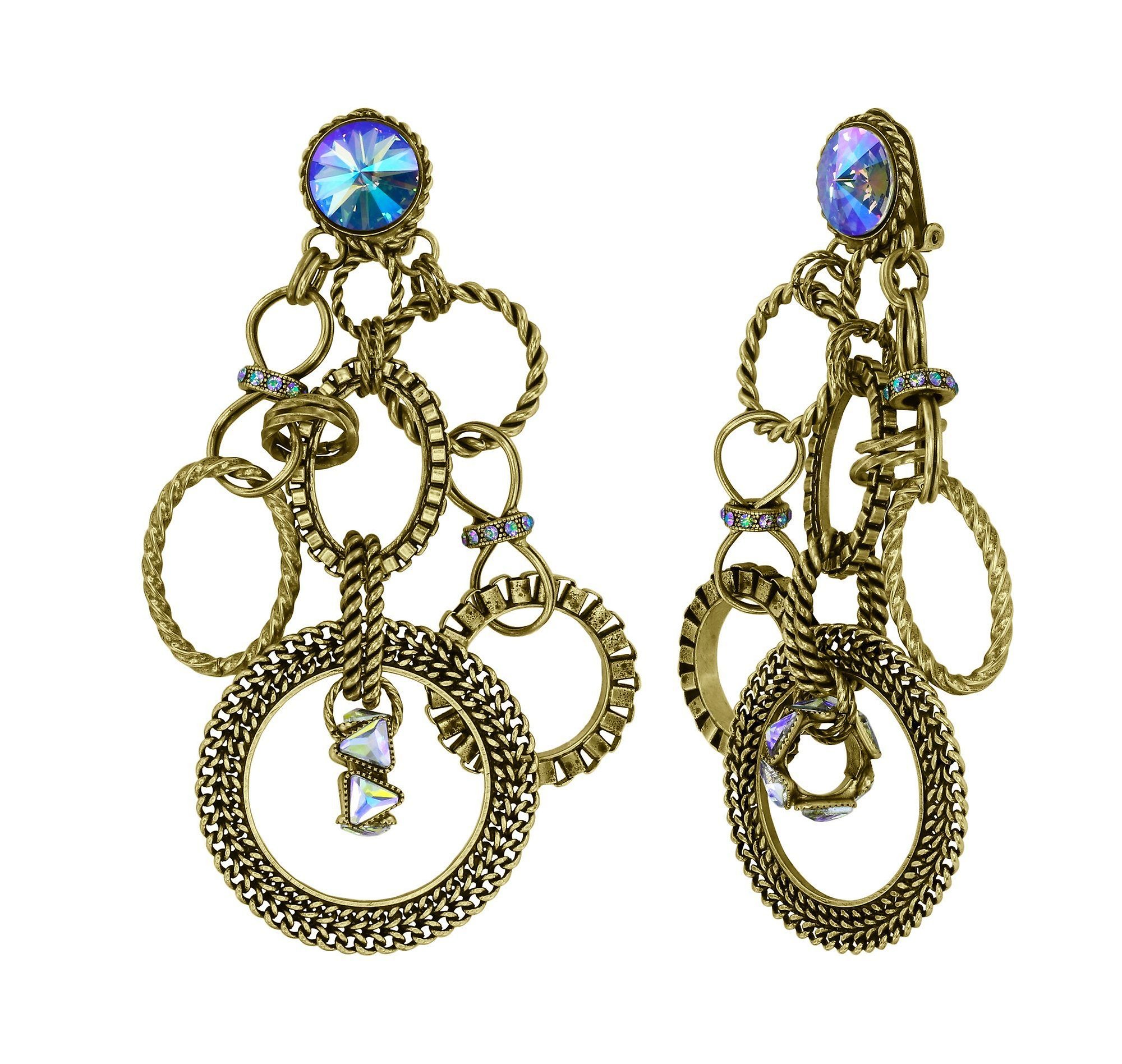 image for Earring Clip Dangling Rings & Rhythm Brass  