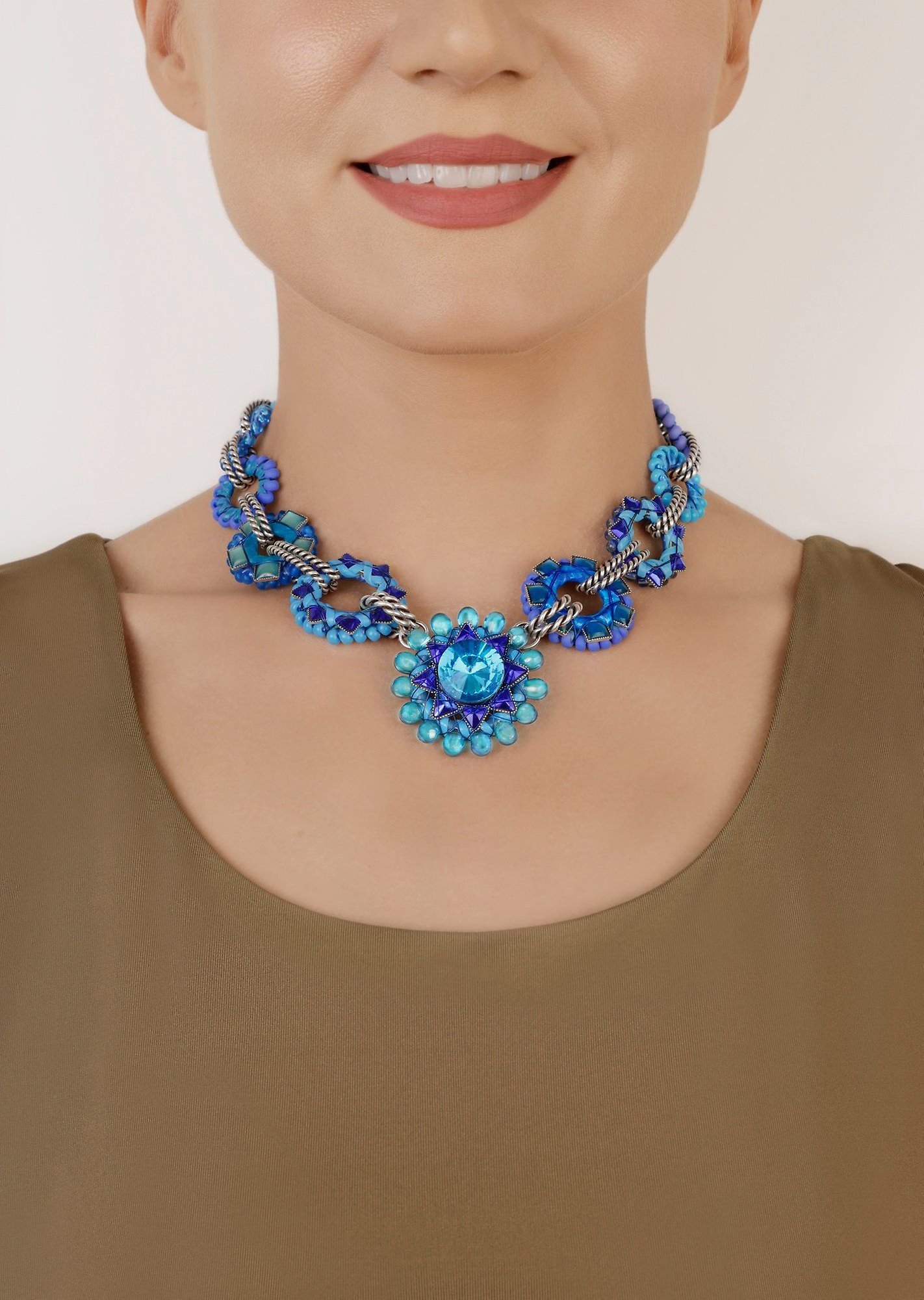 Bild für Halskette Collier Kaleidotropical Blau  