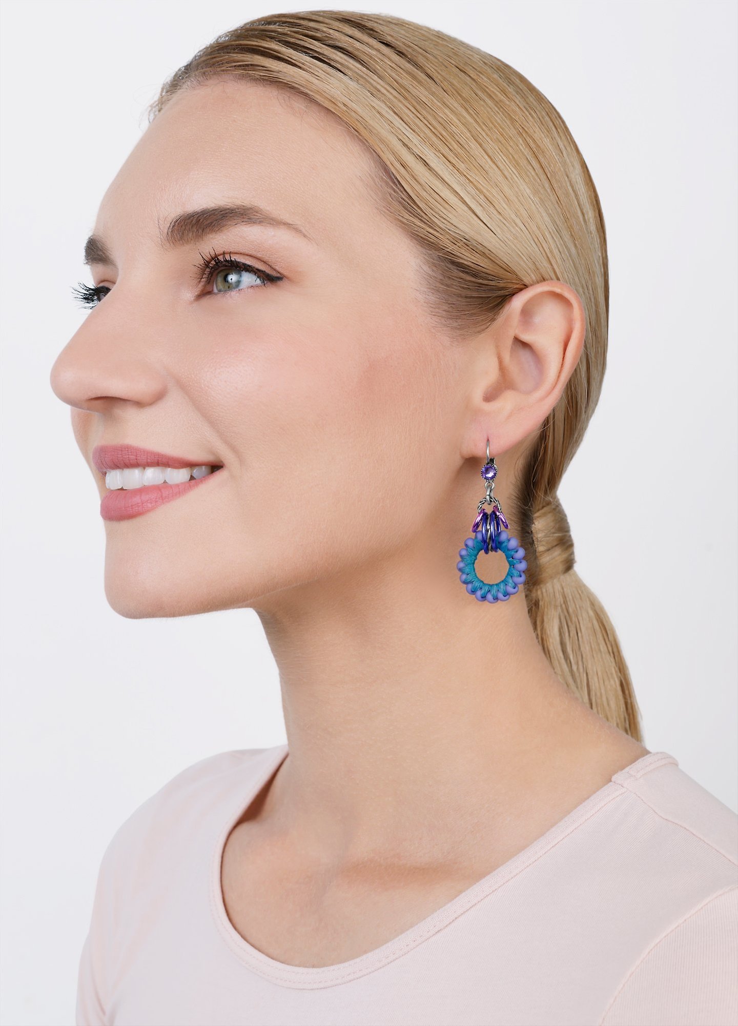 image pour Boucles d'oreilles Eurowire pendantes Kaleidotropical Bleu  