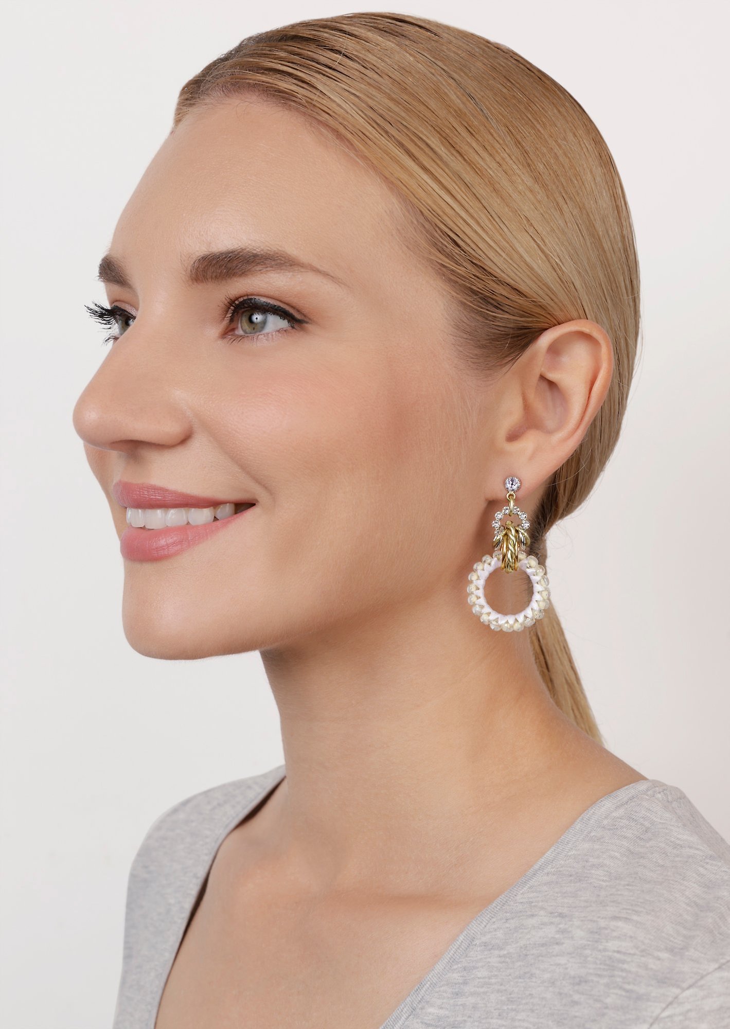 image pour Clou d'oreille pendant Kaleidotropical Blanc Color 2 