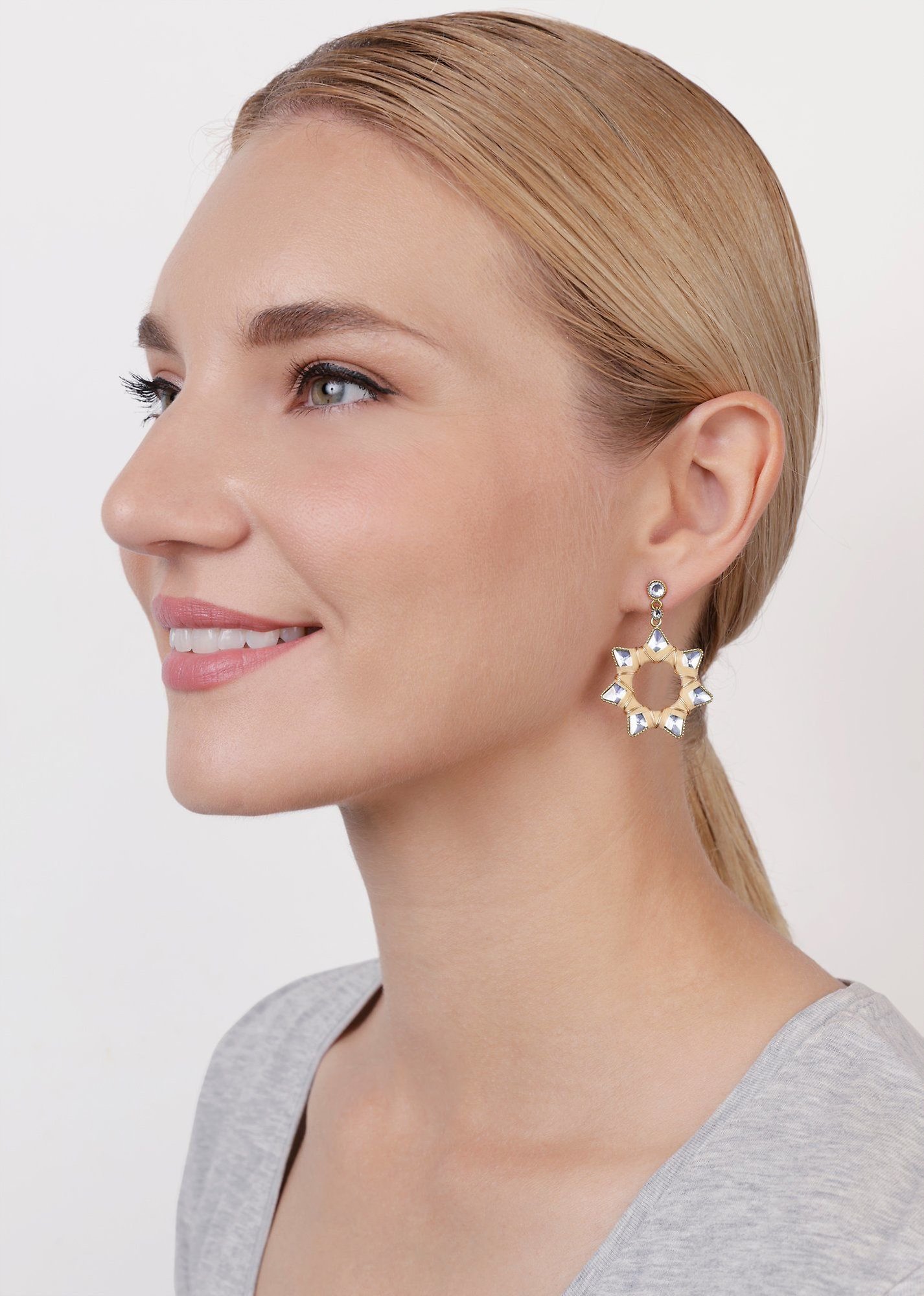 image pour Clou d'oreille pendant Kaleidotropical Blanc  