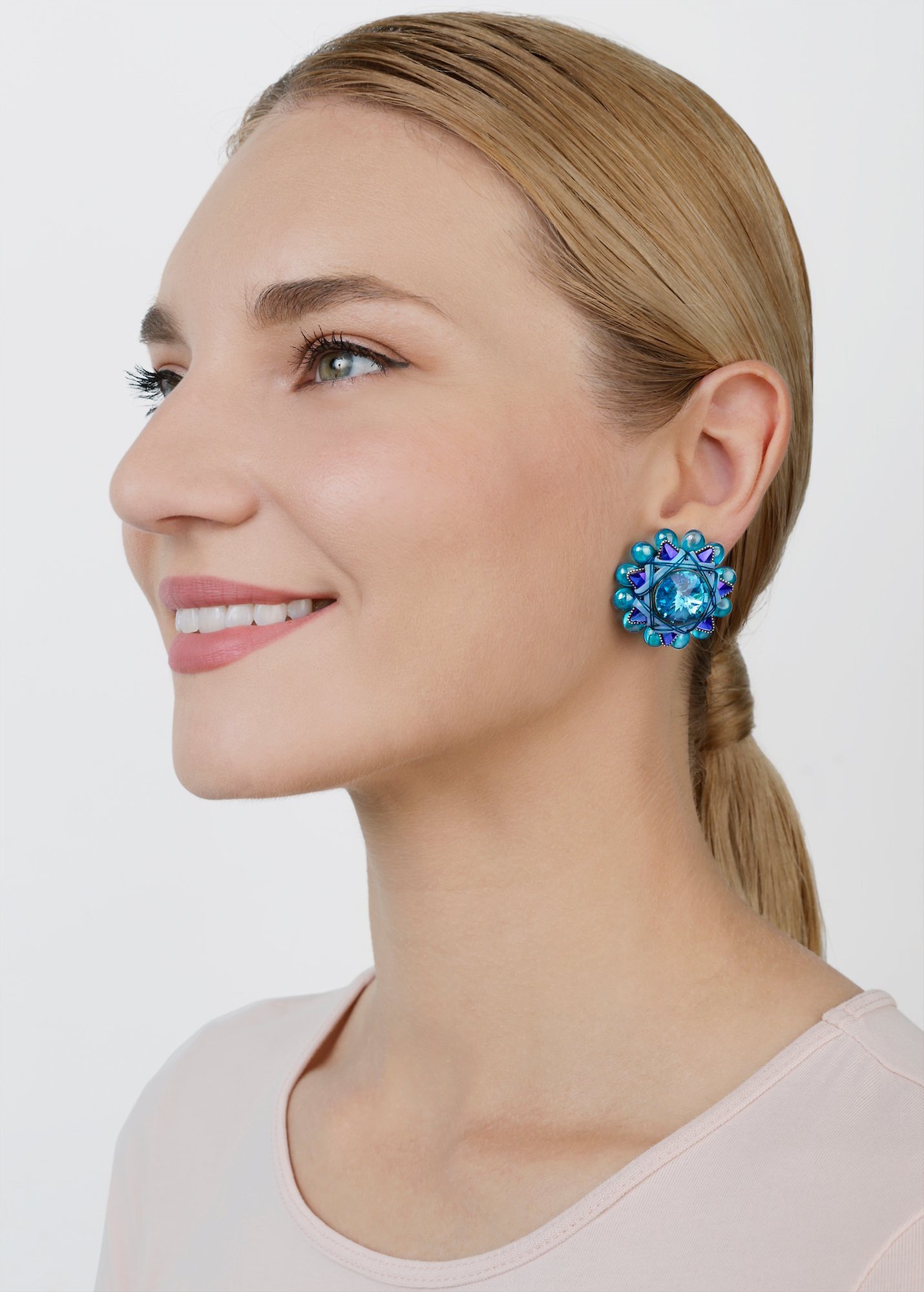 Bild für Ohrringe mit Clip Kaleidotropical Blau  