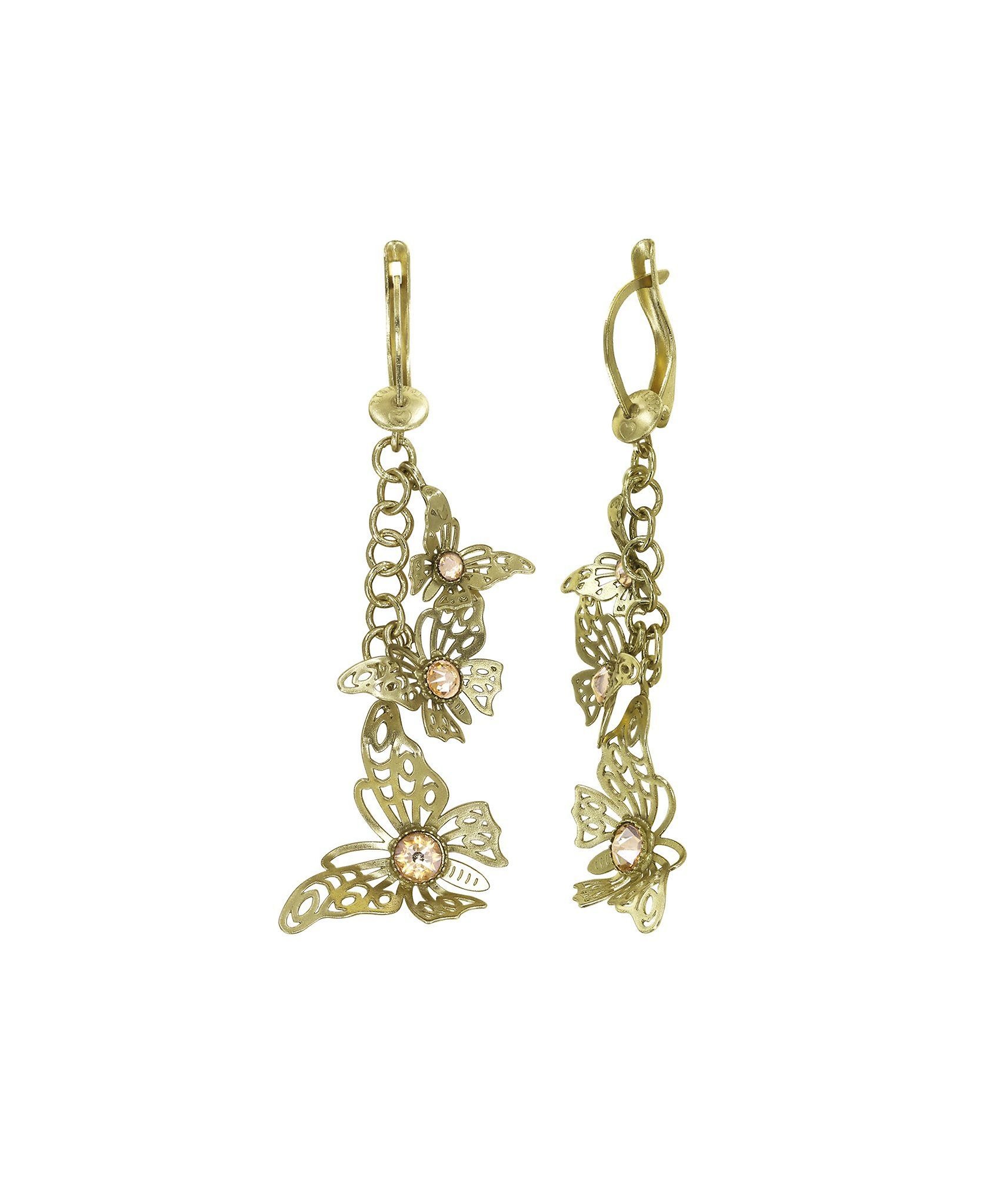 image for Earring dangling Fly Baby Fly Beige crystal golden shadow size L,M,S