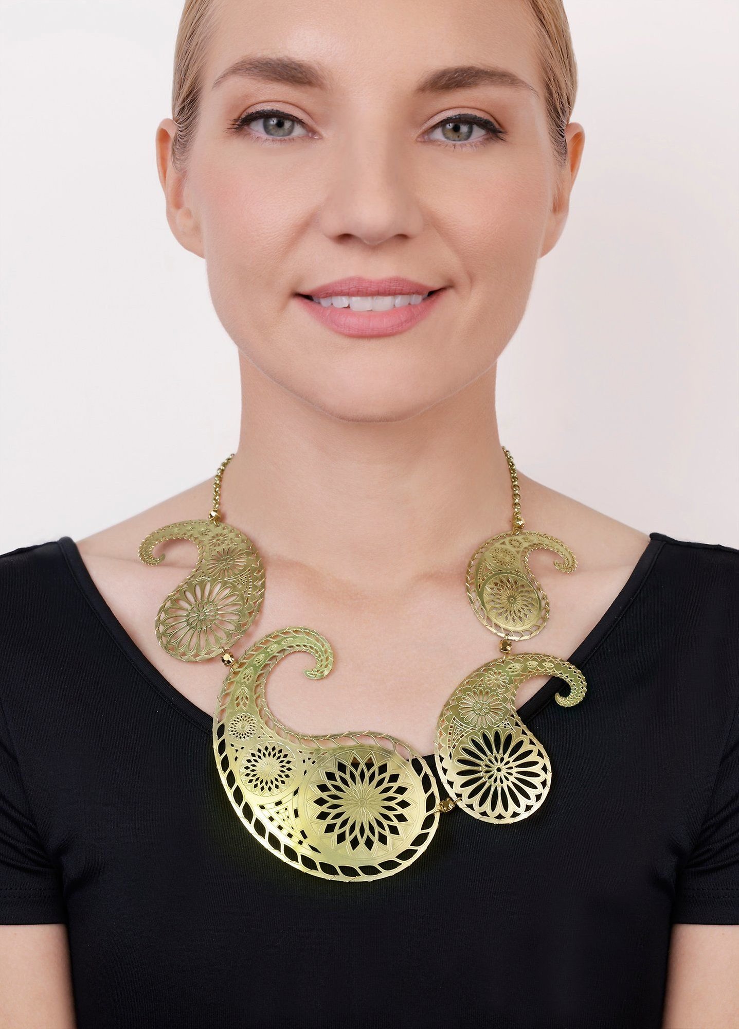 image for Necklace Paisley Brass  size 3XL, 2XL, XL, S