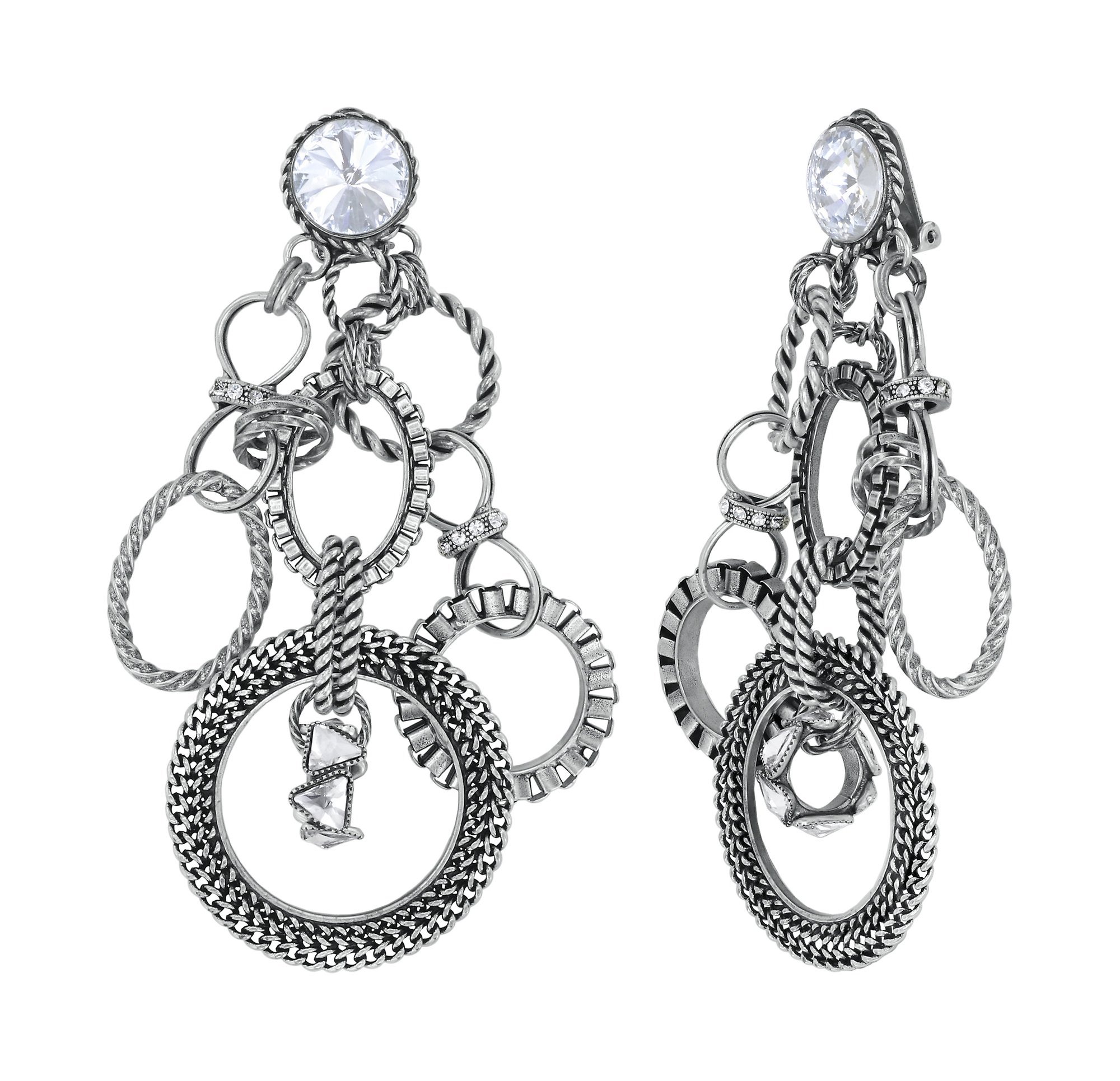 image pour Boucle d'oreille Clip pendante Rings & Rhythm Argent  