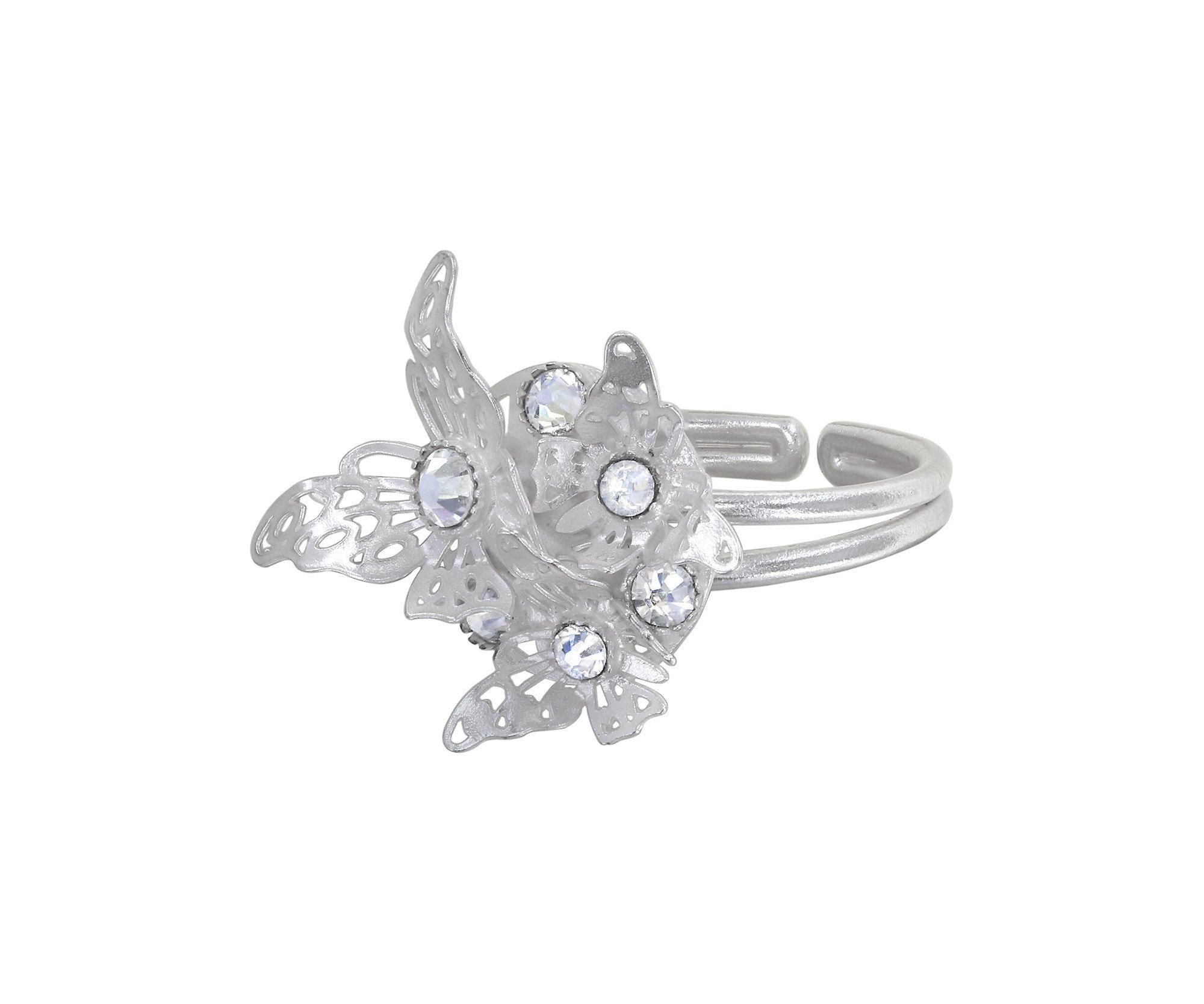 image pour Anneau Fly Baby Fly Blanc crystal argent flare size M,S