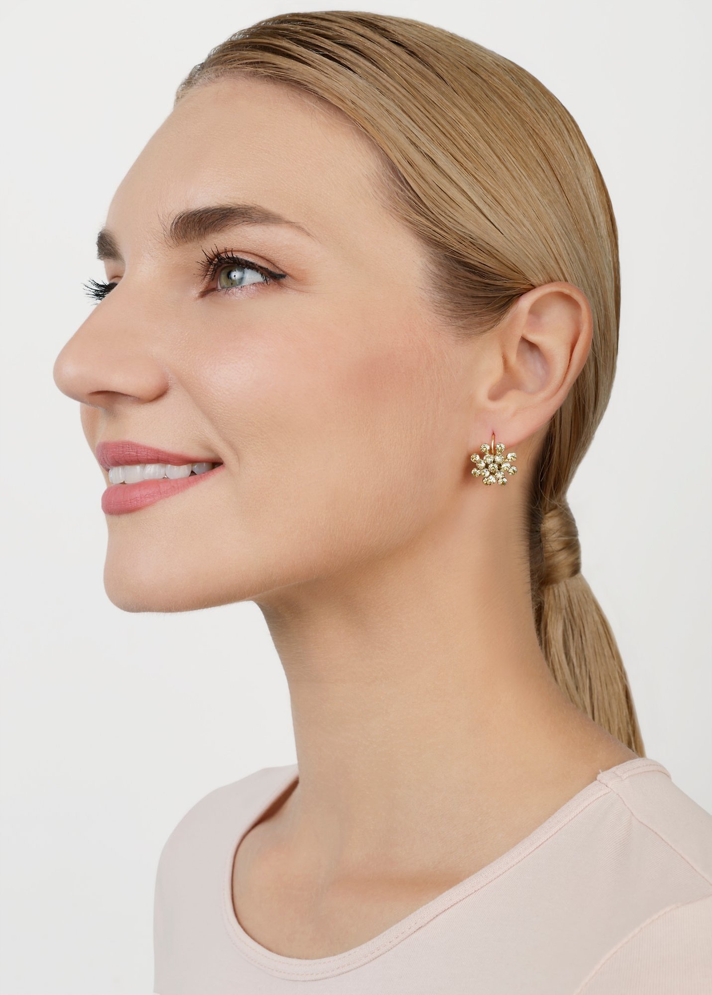 image pour Boucles d'oreilles Eurowire Magic Fireball Beige crystal golden shadow mini