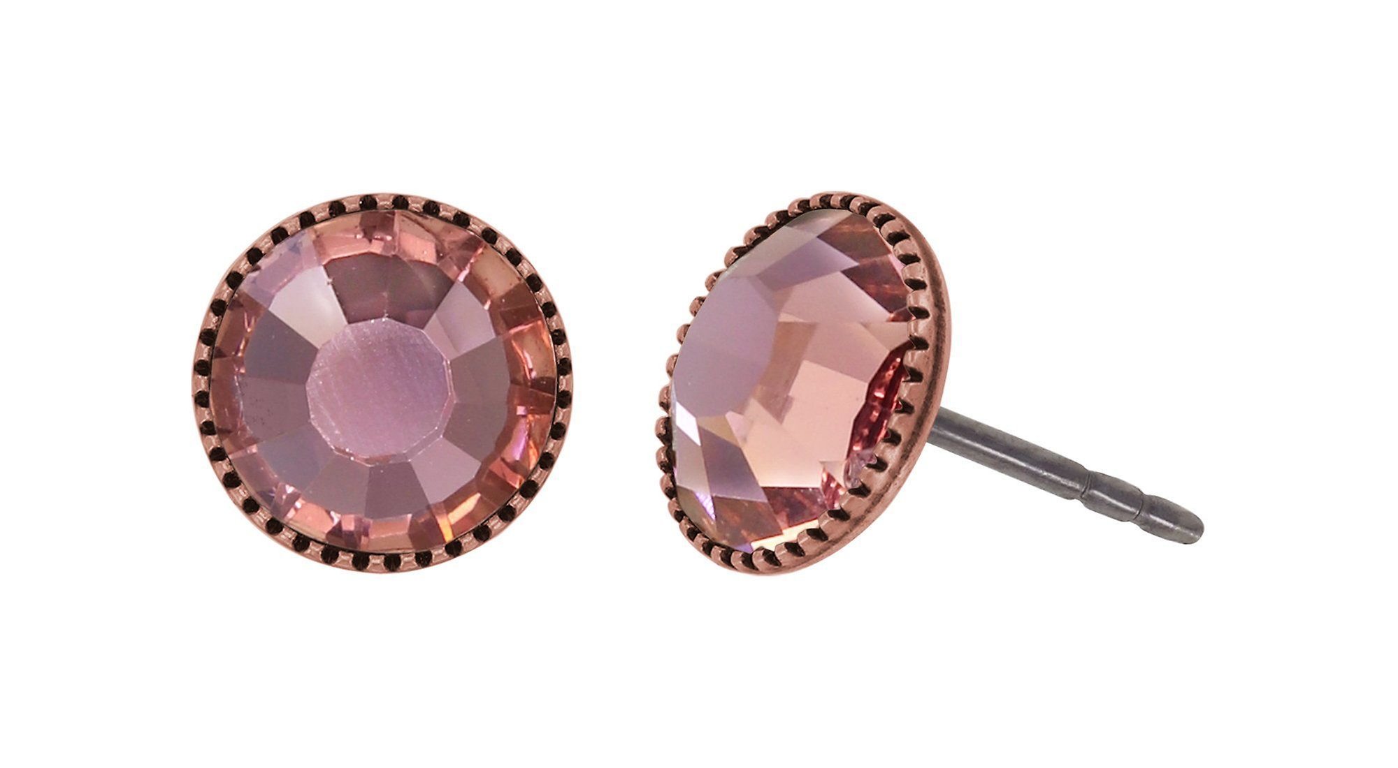 image pour Clou d'oreille plat Black Jack Rose dusty rose SS 34