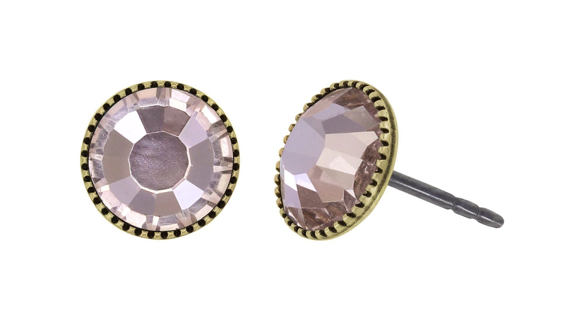 Bild für Ohrstecker flach Black Jack Beige gold quartz SS 34