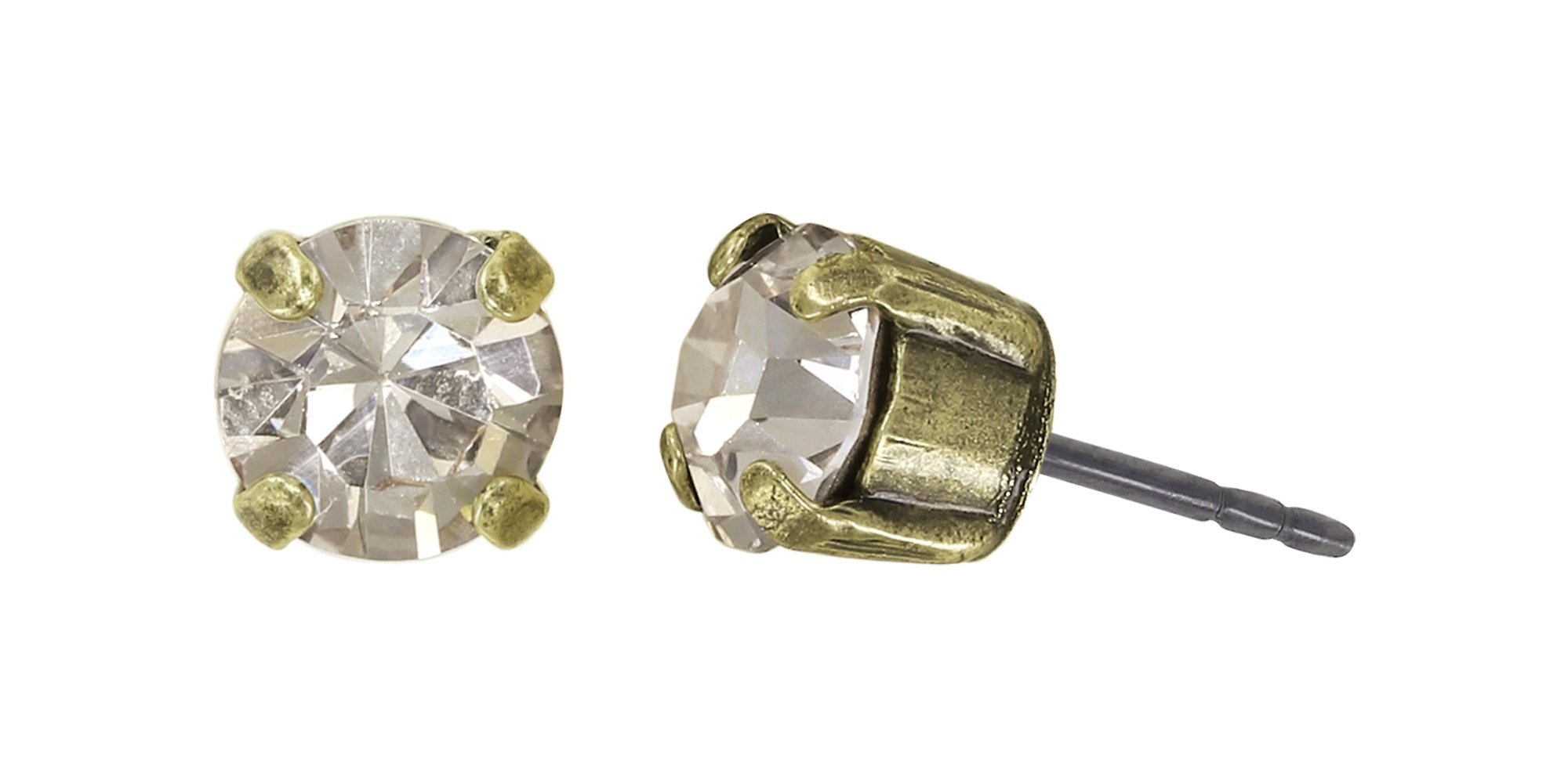 image pour Clou d'oreille Black Jack Blanc crystal honey SS 29