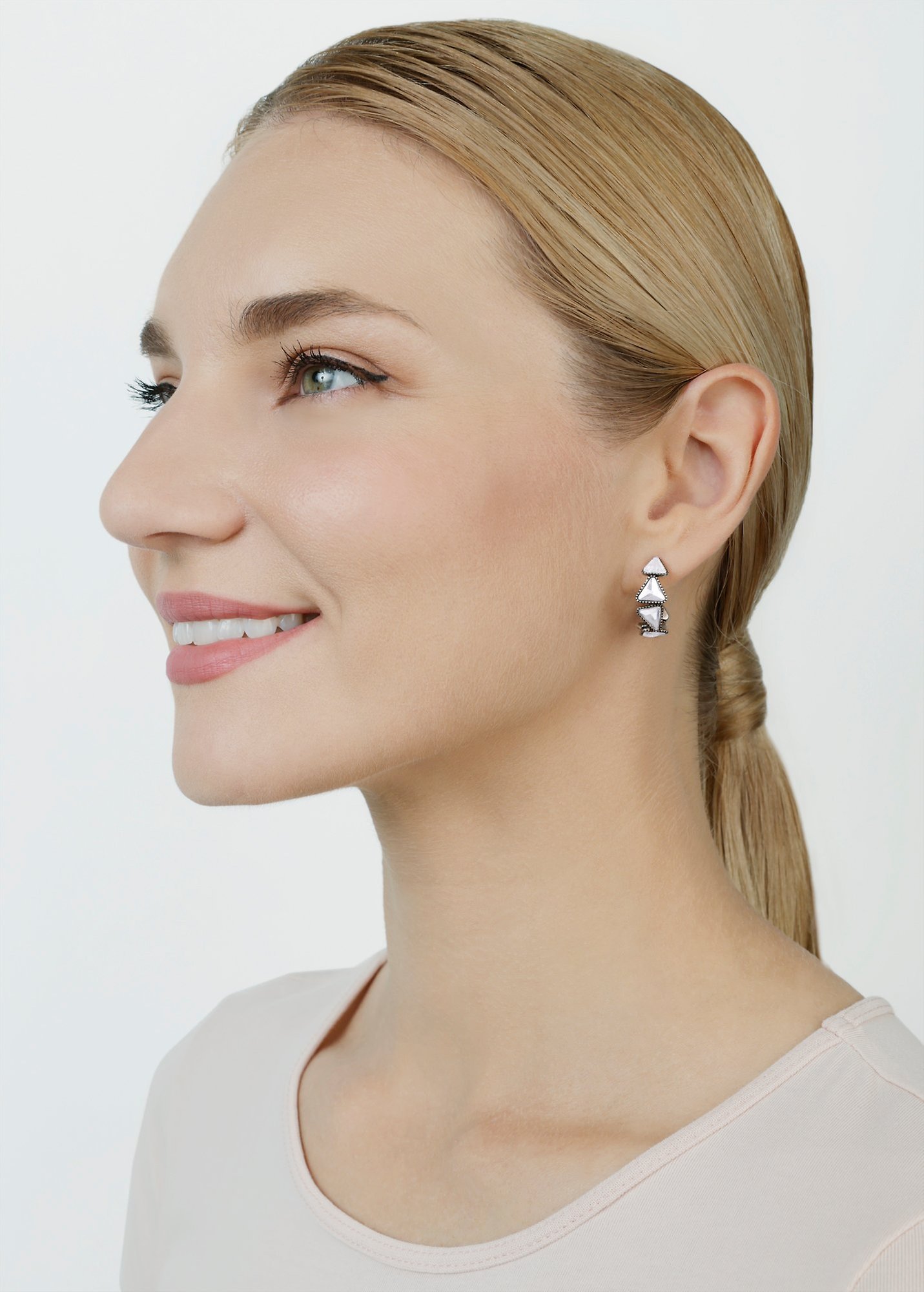 image for Creole Earrings Jumping Angles Silver  