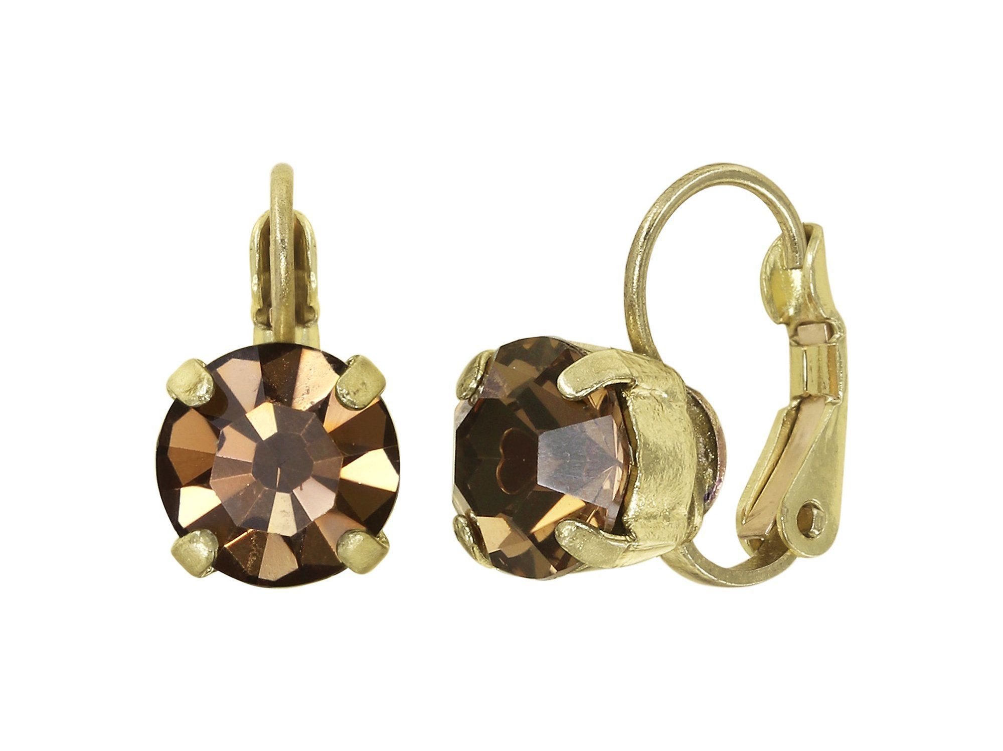 image pour Boucles d'oreilles Eurowire Black Jack Marron smoked topaz SS 39