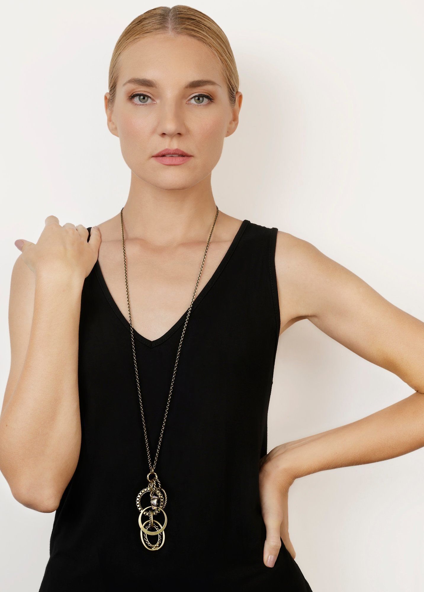 Bild für Halskette h&auml;ngend (lang) Rings & Rhythm Messing  