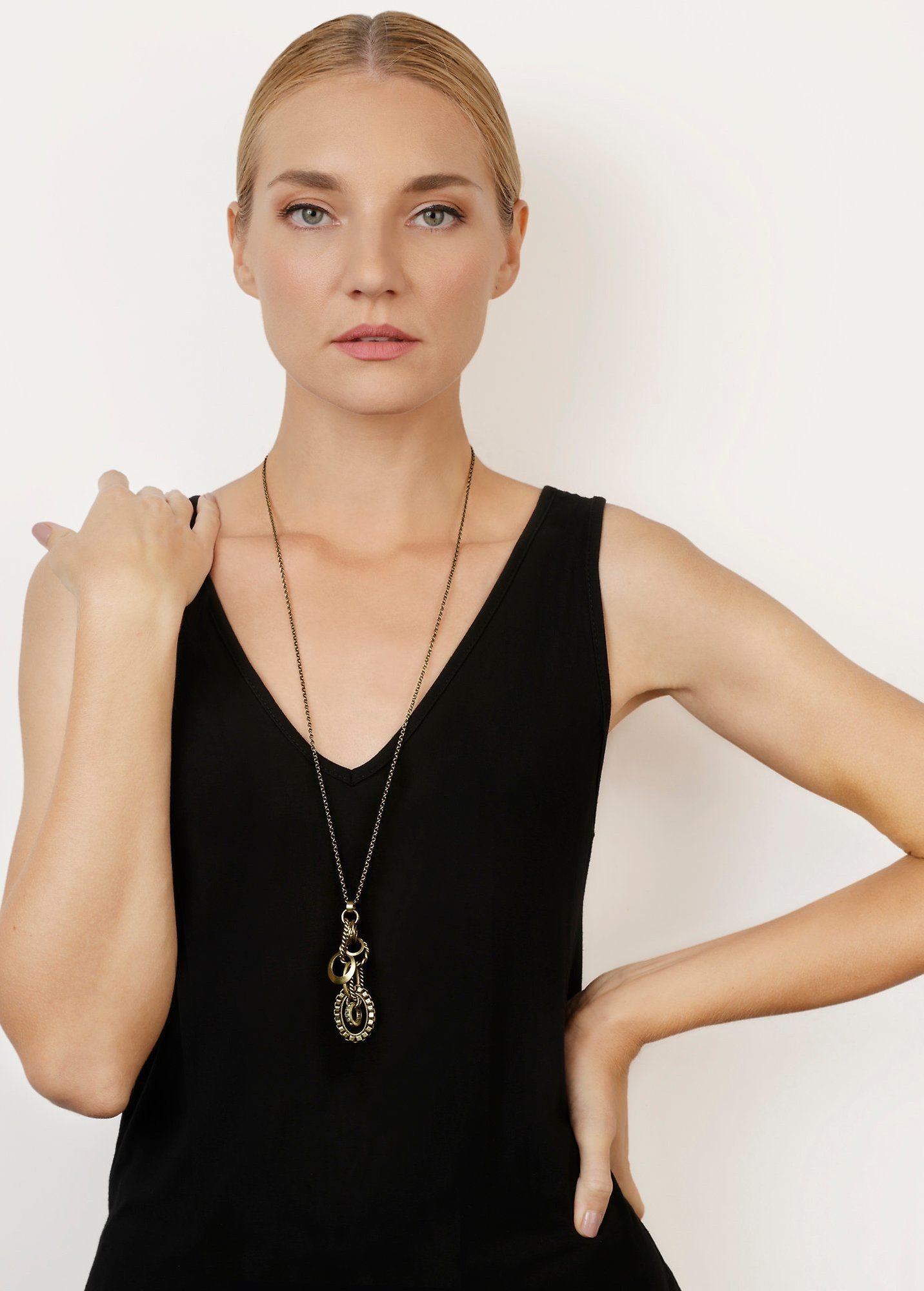 image for Necklace Pendant (Long) Rings & Rhythm Brass  