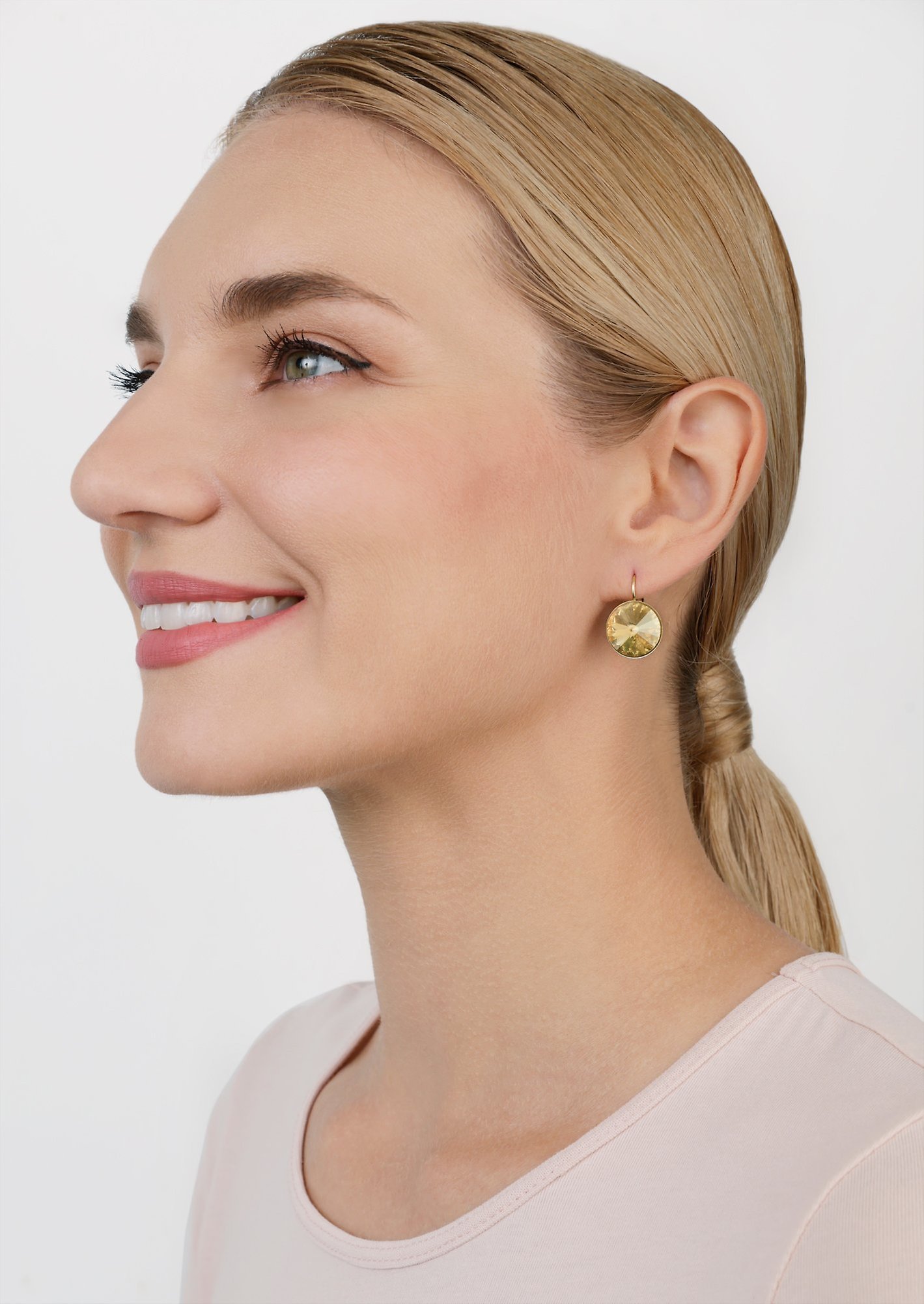 image for Earring Eurowire Rivoli Beige crystal golden shadow 14mm