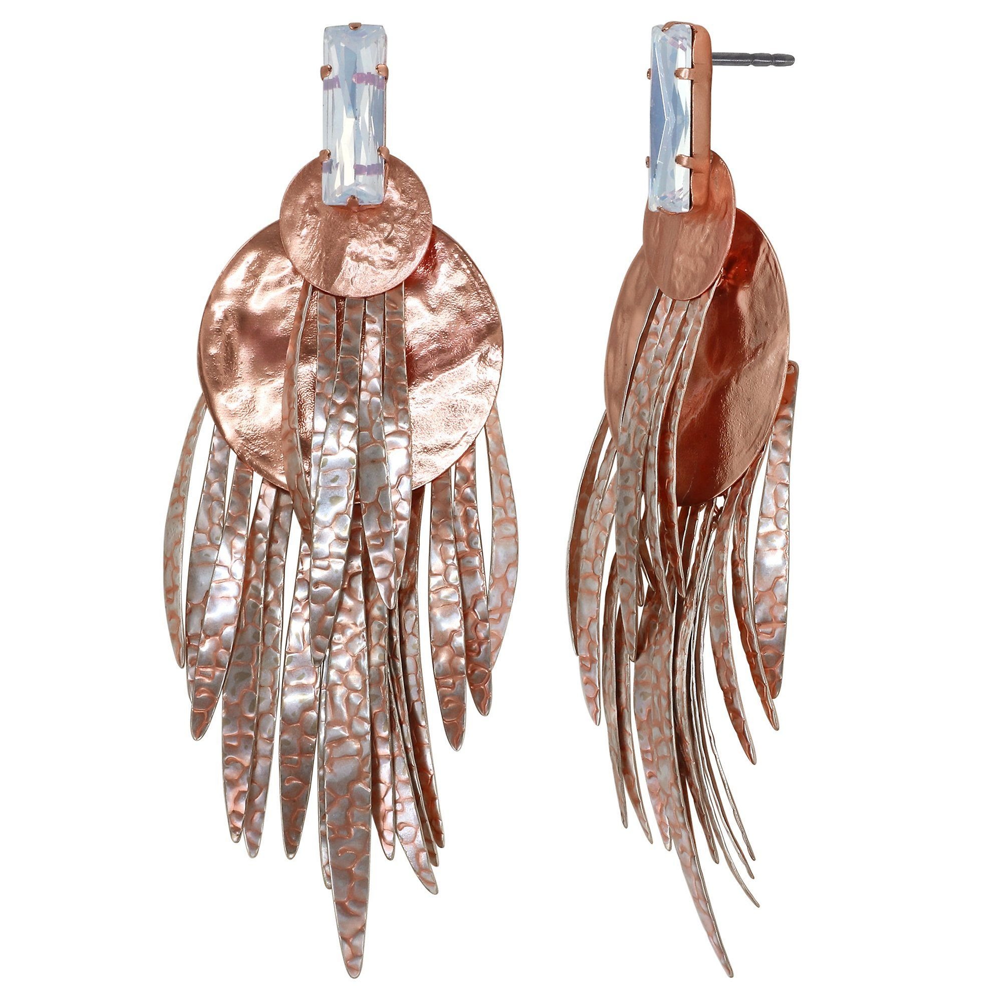 image for Earring Stud Dangling Global Glam shiny copper  