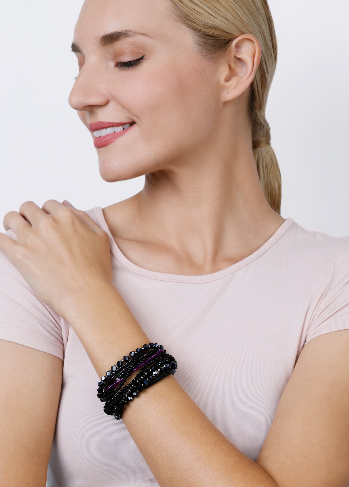 image pour Bracelet élastique Petit Glamour d´Afrique Noir  