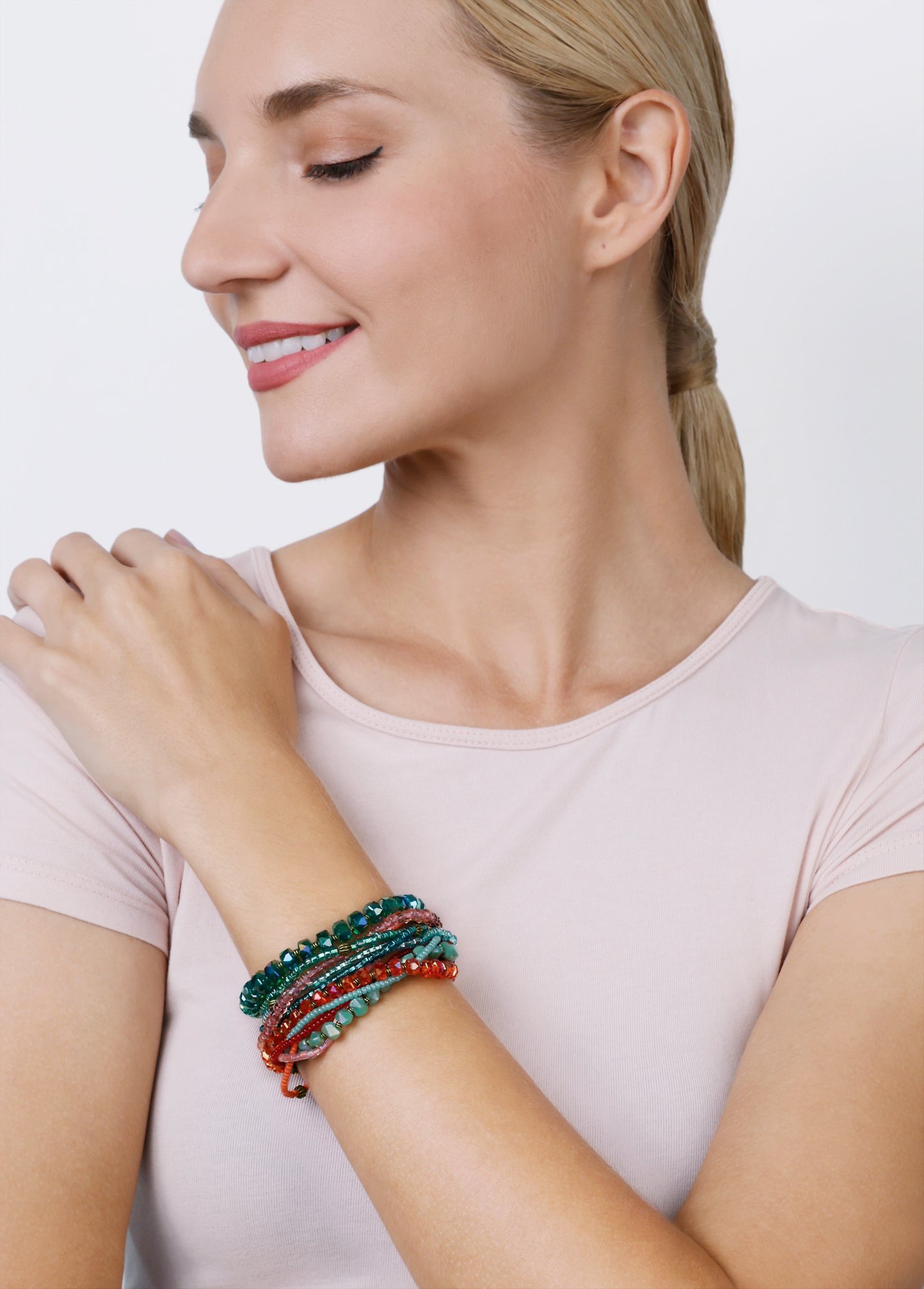 Bild für Armband elastisch Petit Glamour d´Afrique Grün / Orange  