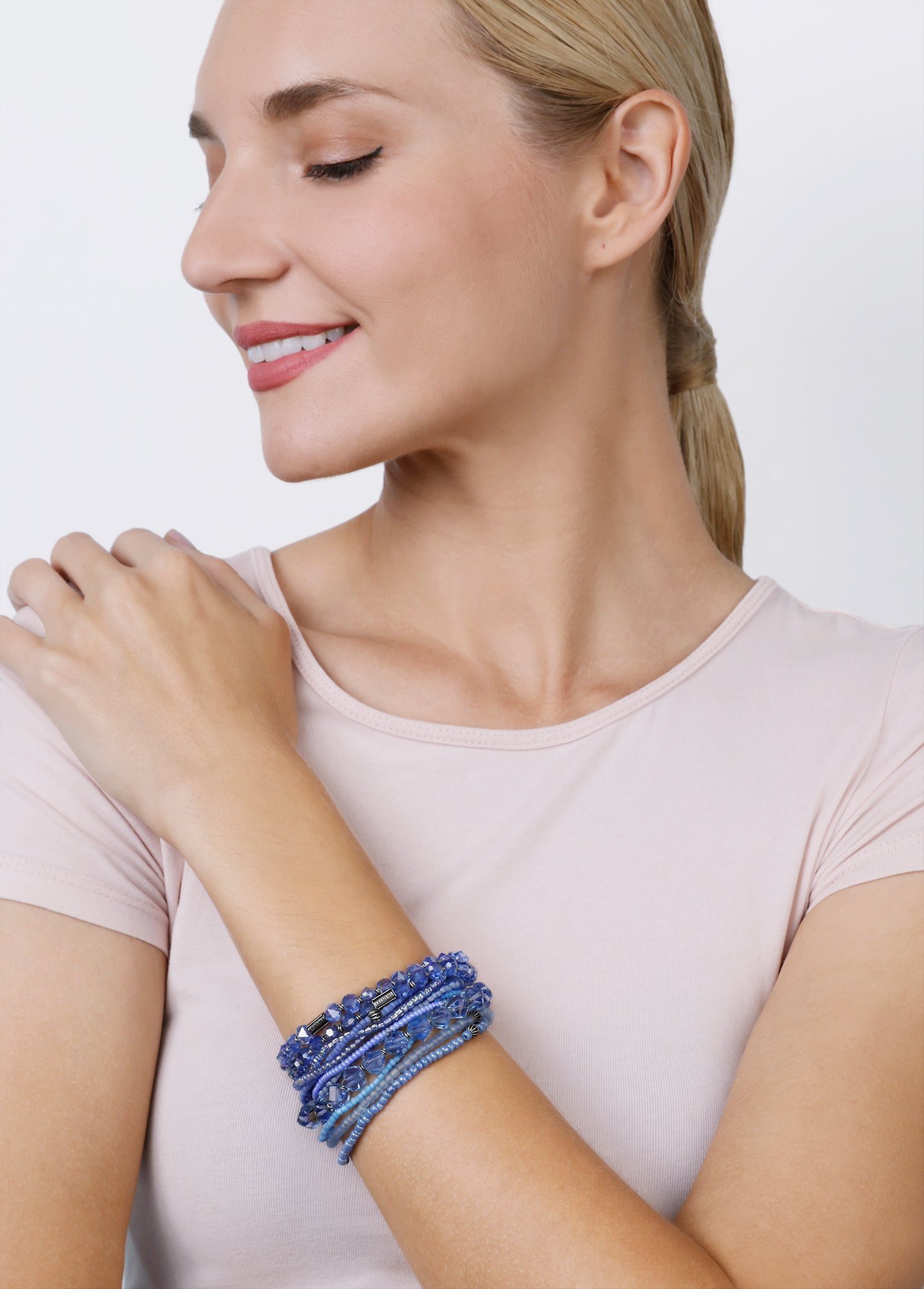 image pour Bracelet élastique Petit Glamour d´Afrique Bleu  