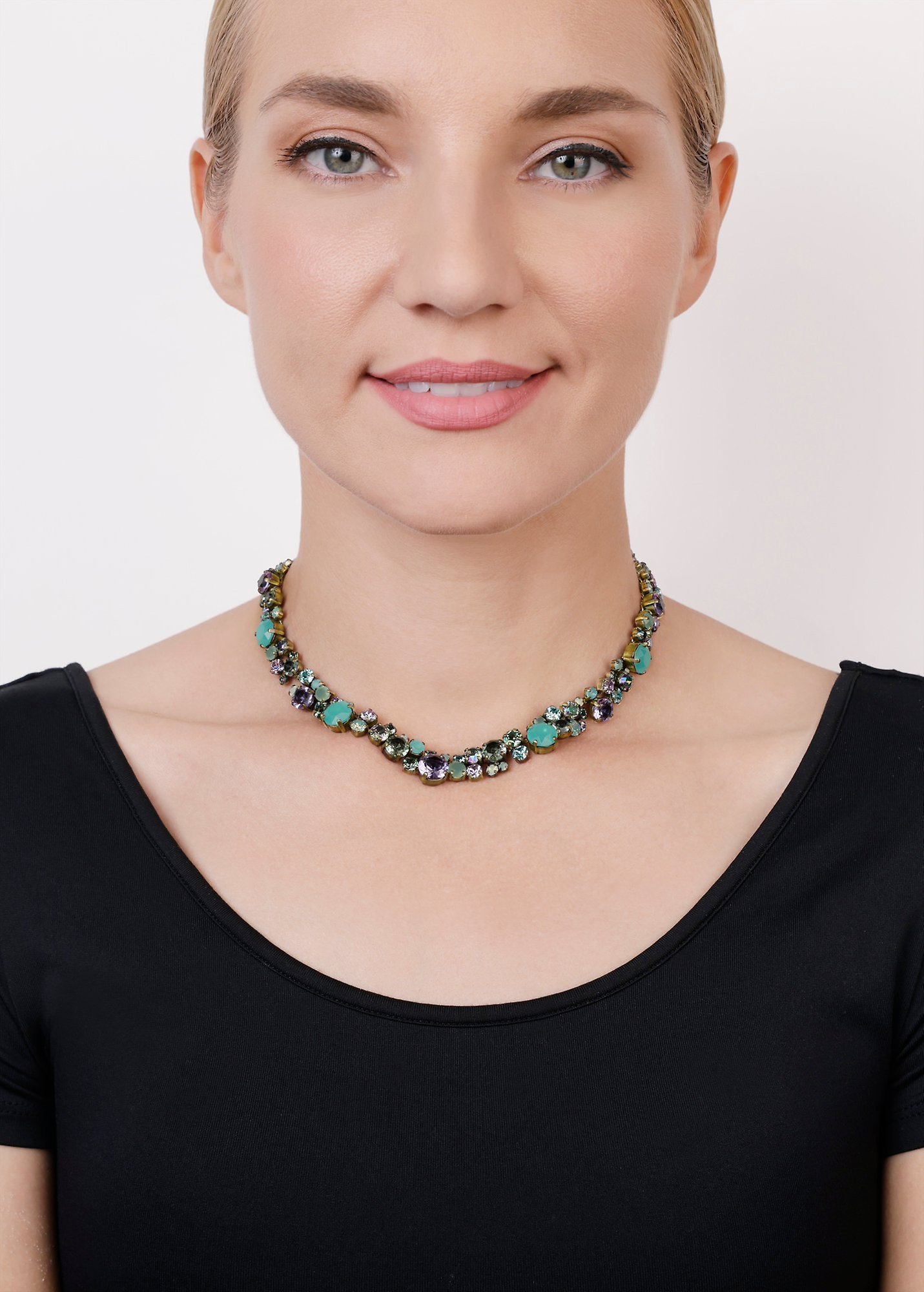 image for Necklace Ballroom Classic Glam Green / Lila  