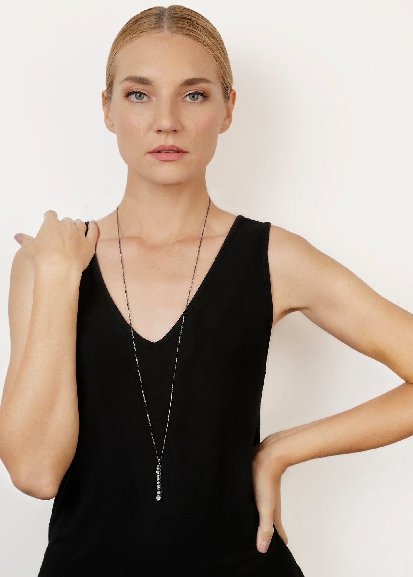 image pour Collier pendant (long) Ballroom Classic Glam Blanc  