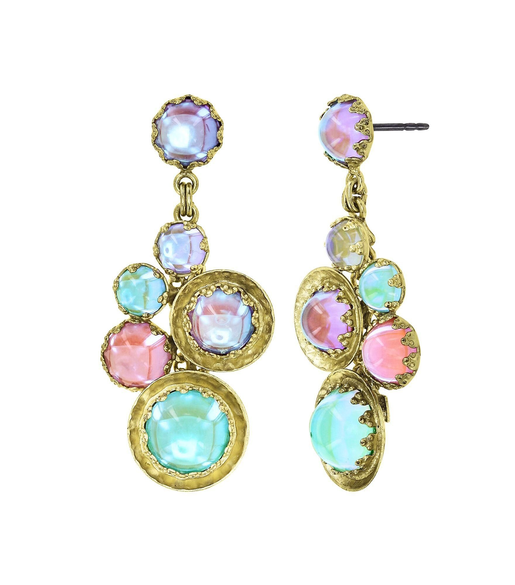 image for Earring Stud Dangling Honey Drops in Space Pastel Multi  