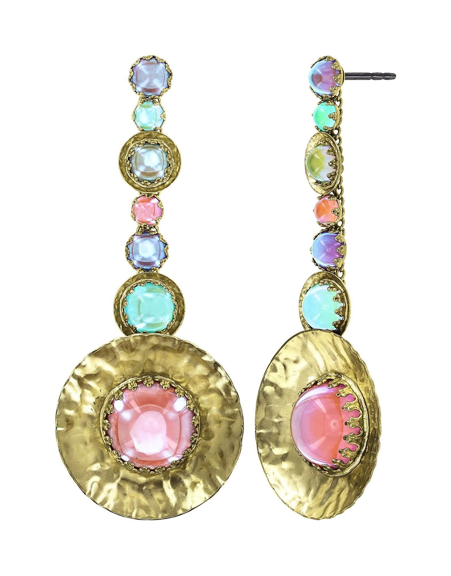 image for Earring Stud Dangling Honey Drops in Space Pastel Multi  