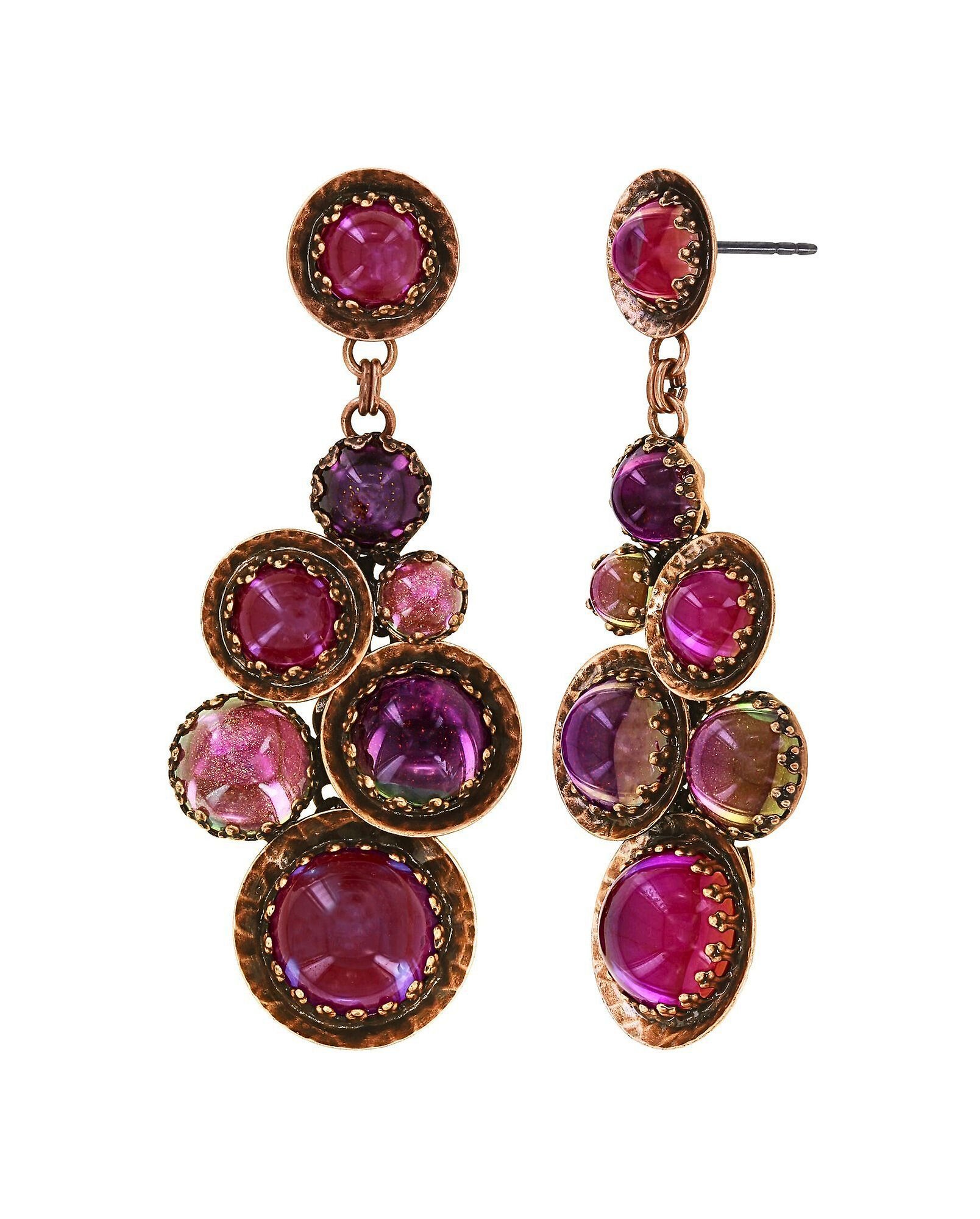 image pour Clou d'oreille pendant Honey Drops in Space Rose / Lila  