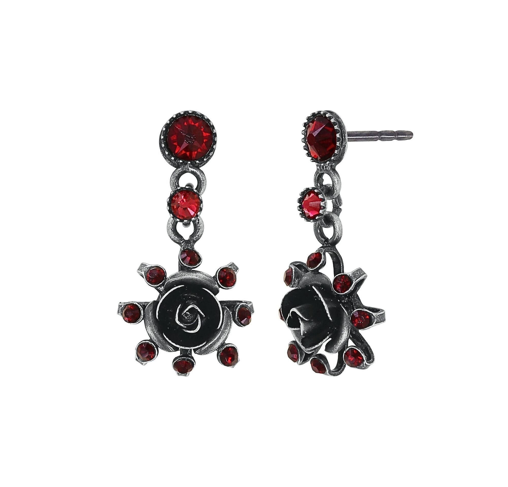 image for Earring Stud Dangling Soft Temptations Black / Red  