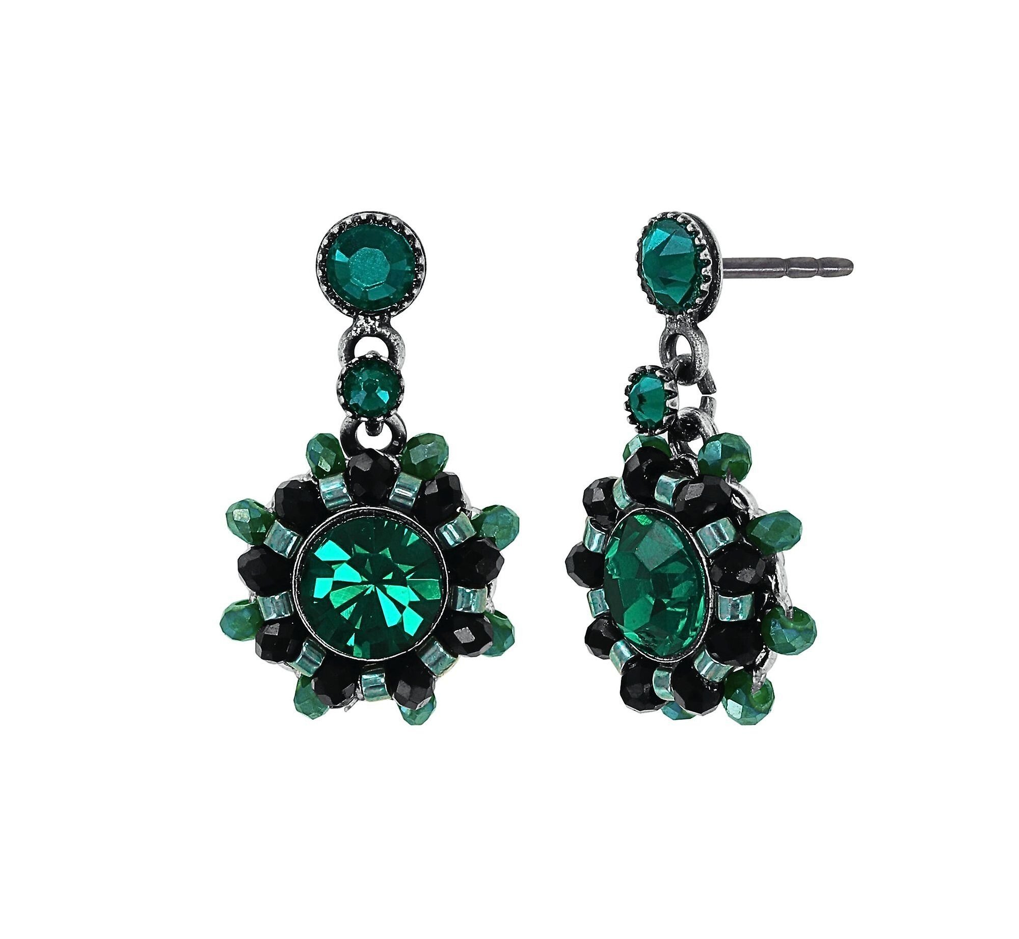 image pour Clou d'oreille pendant Soft Temptations Noir / Vert  