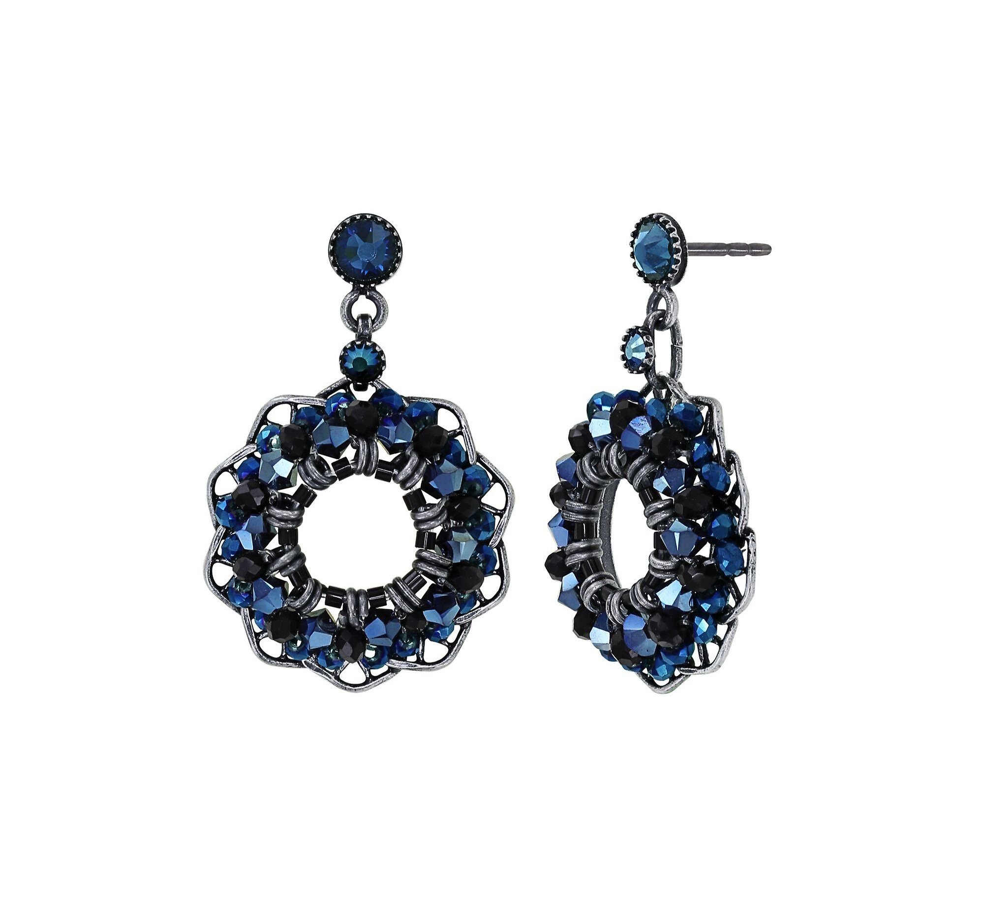 Bild für Ohrstecker baumelnd Soft Temptations Schwarz / Blau  S
