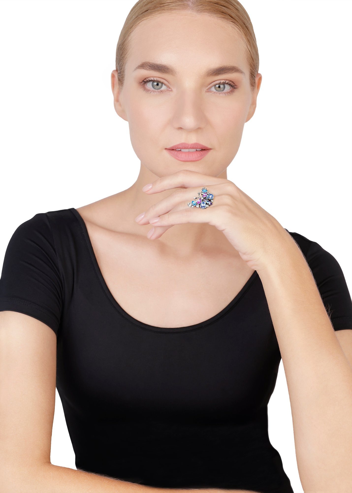 Bild für Ring Butterfly Dance Pastell Multi  Größe M