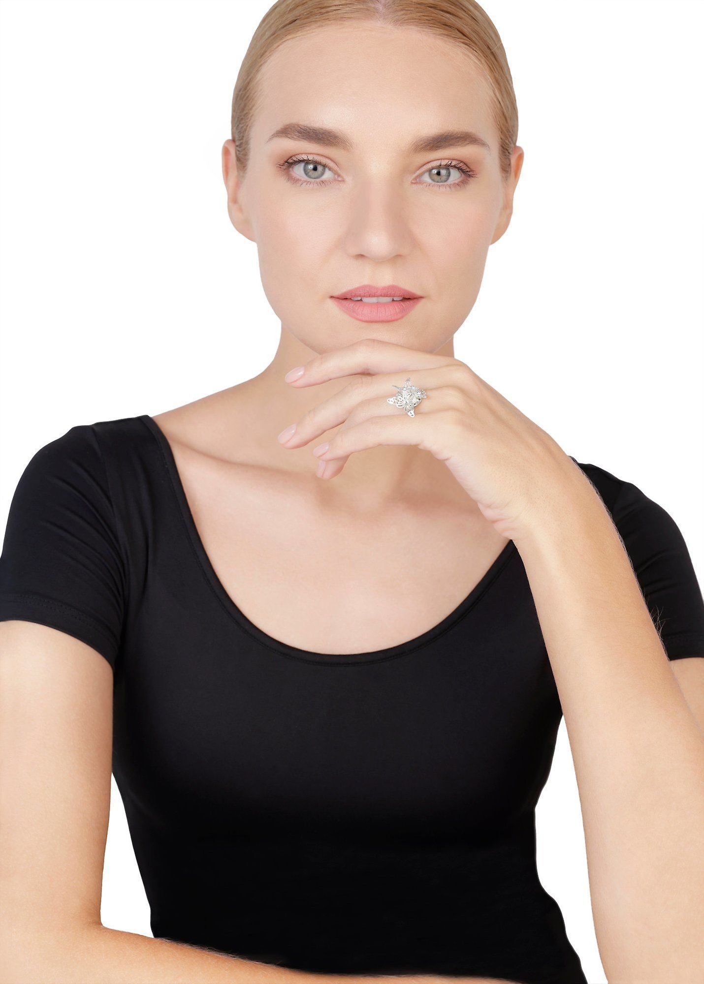 Bild für Ring Fly Baby Fly Weiß crystal argent flare size M,S