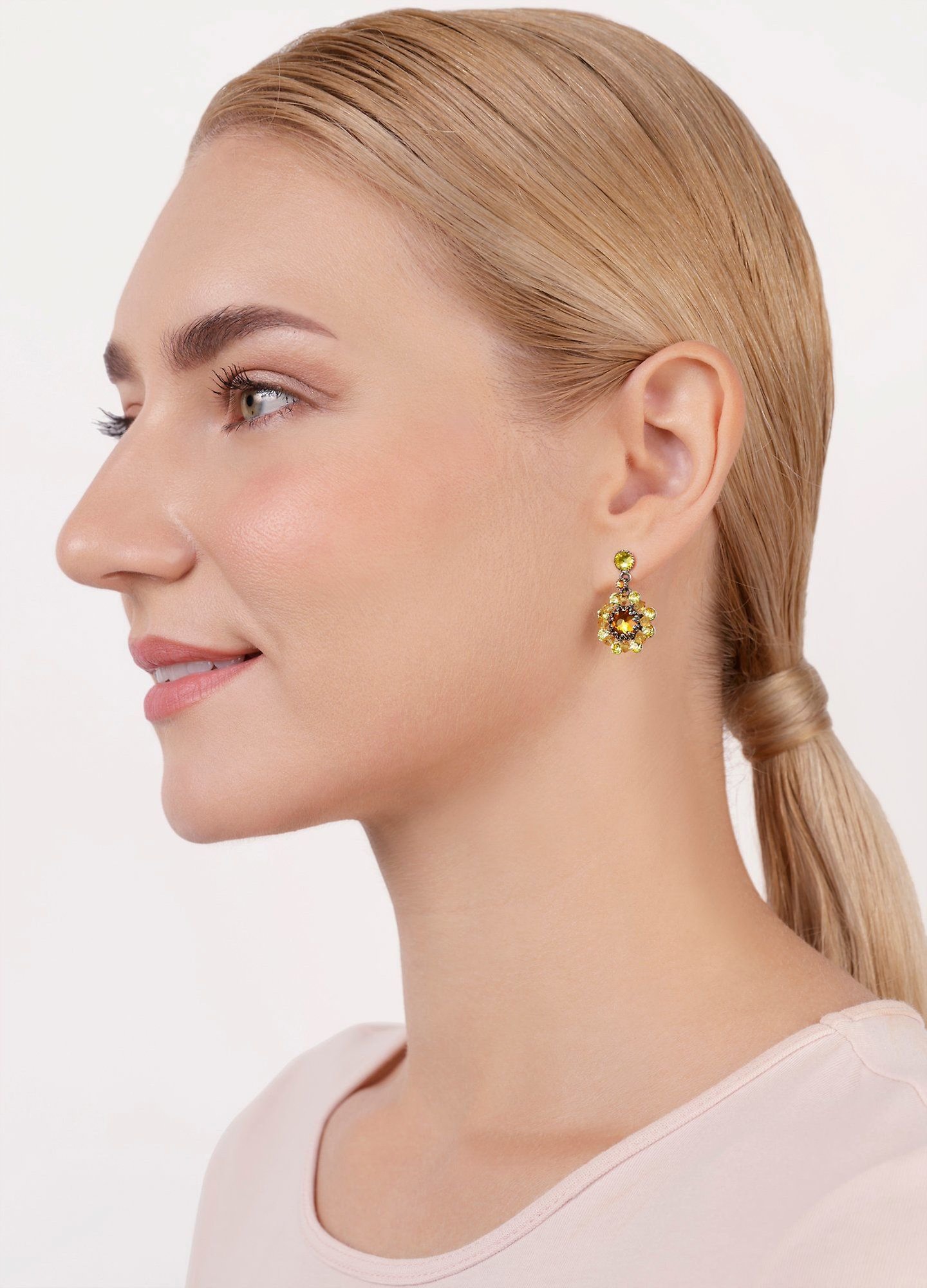 image for Earring Stud Dangling Dutchess Yellow  