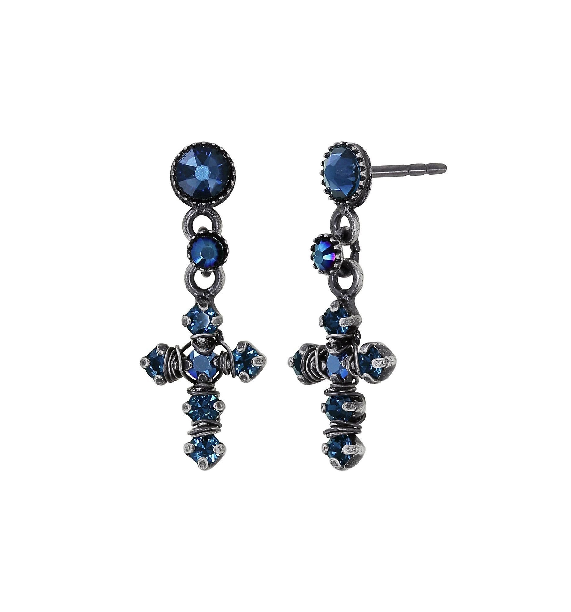 Bild für Ohrstecker baumelnd Soft Temptations Schwarz / Blau  