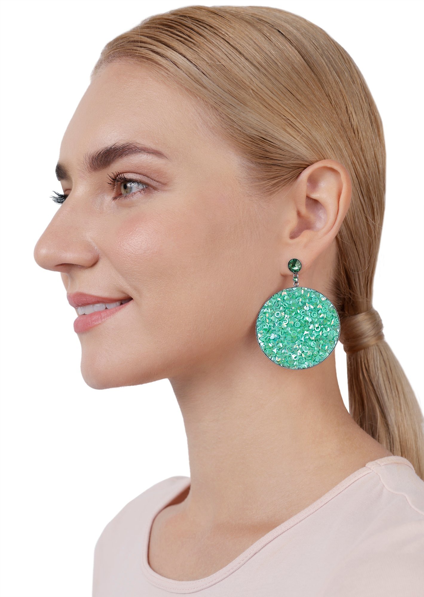 image pour Clou d'oreille pendant Studio 54 Vert  size XL