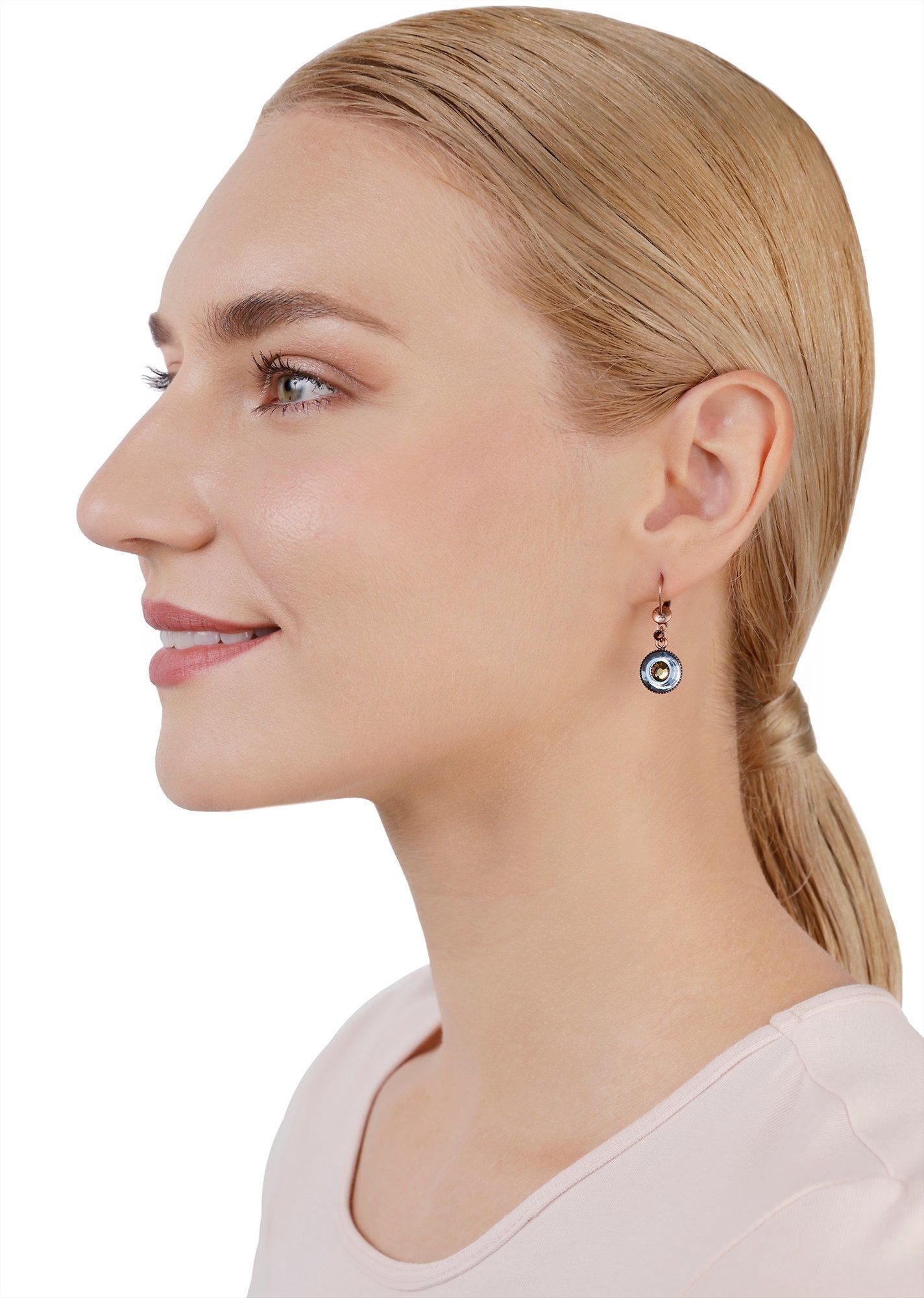 image for Earring Dangling Donutissima Brown / Lila  