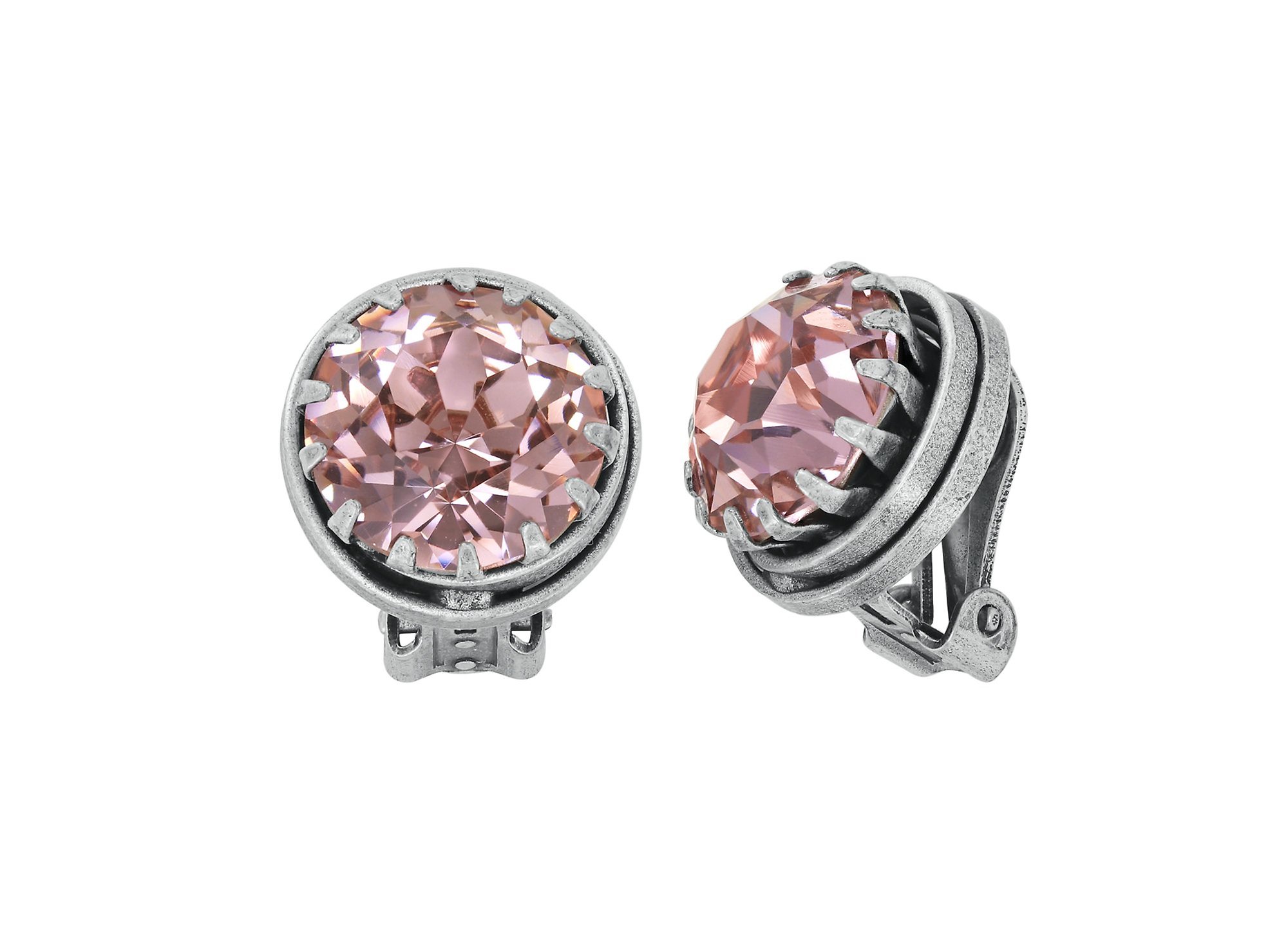 image for Earring Clip Boho Twist Pink vintage rose 