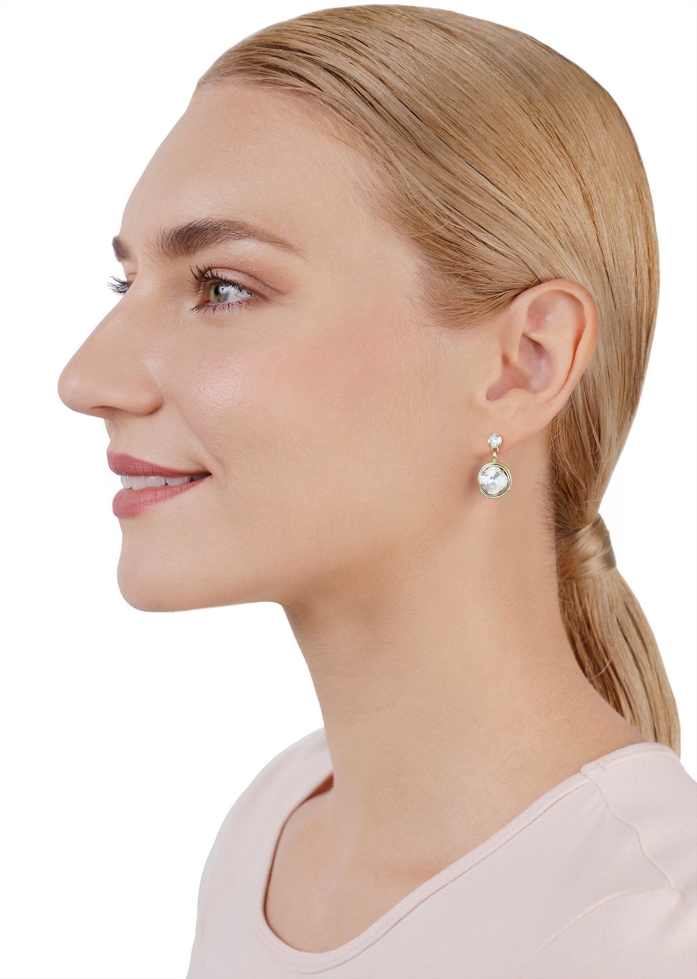 image for Earring Stud Dangling Global Glam shiny brass  M
