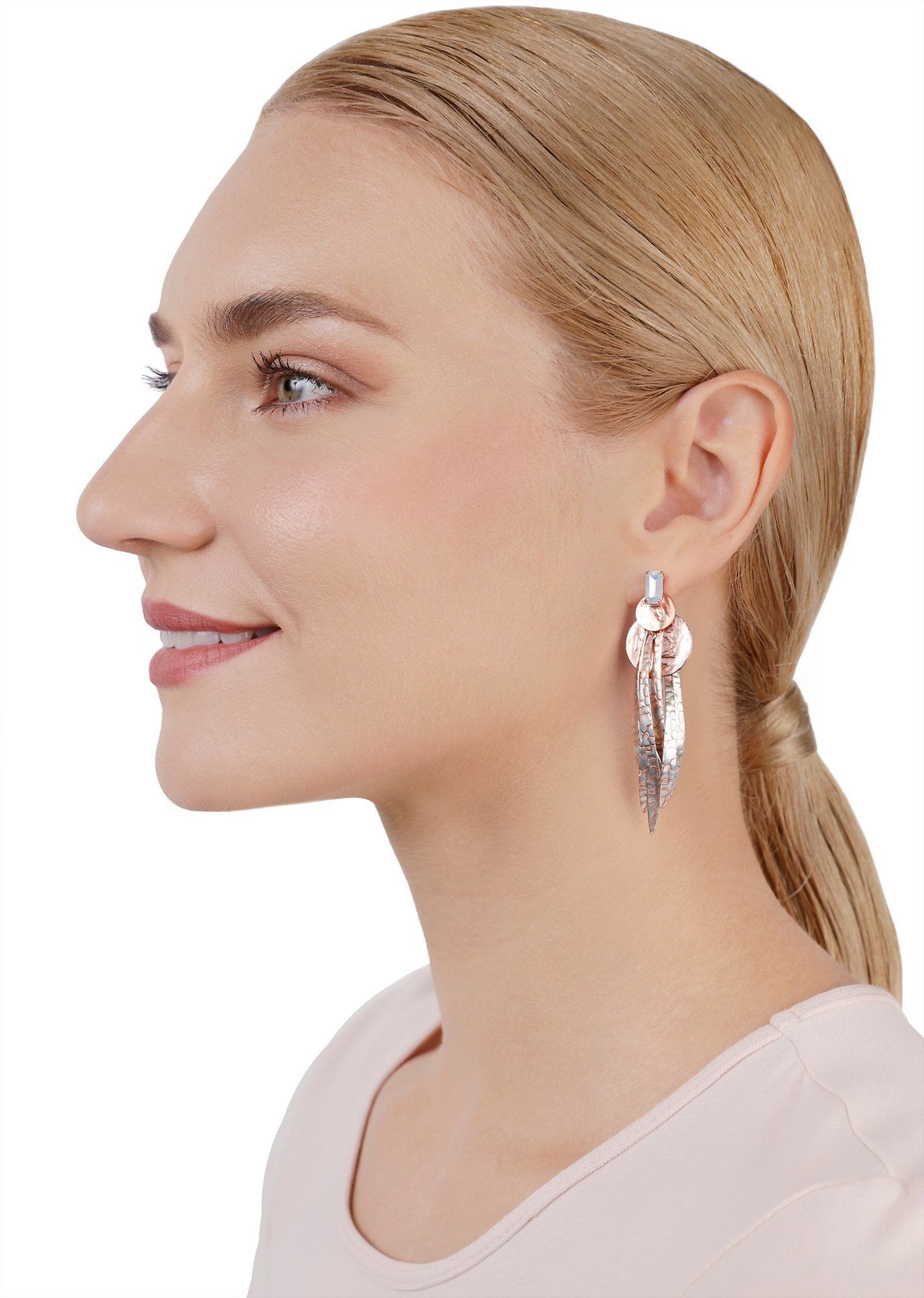 image pour Clou d'oreille pendant Global Glam shiny copper  