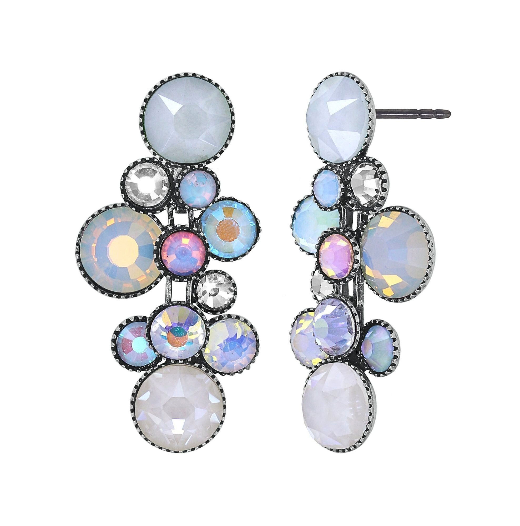 image for Earring stud dangling Water Cascade white  