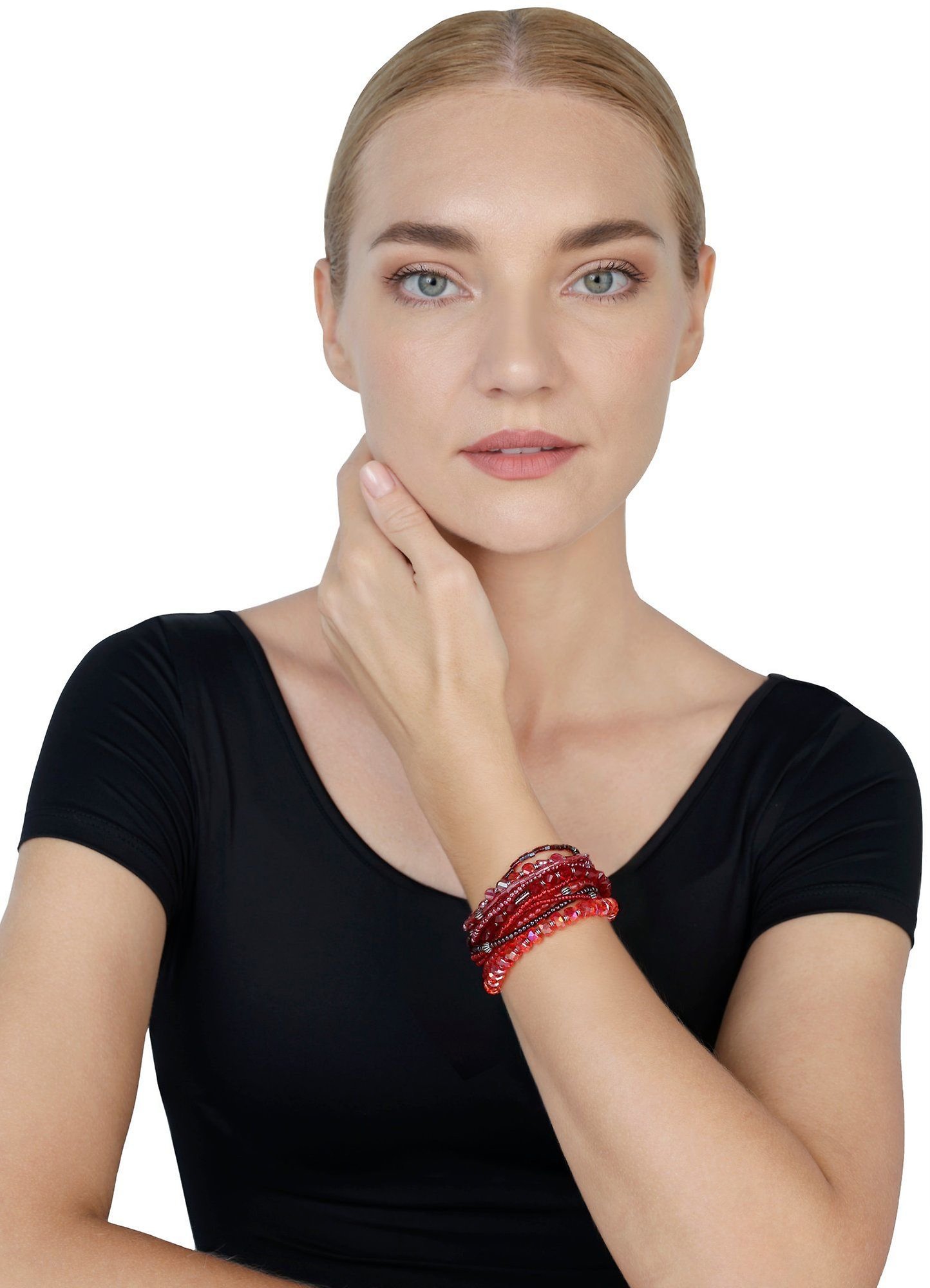 image for Bracelet Elastic Petit Glamour d´Afrique Dark Red  