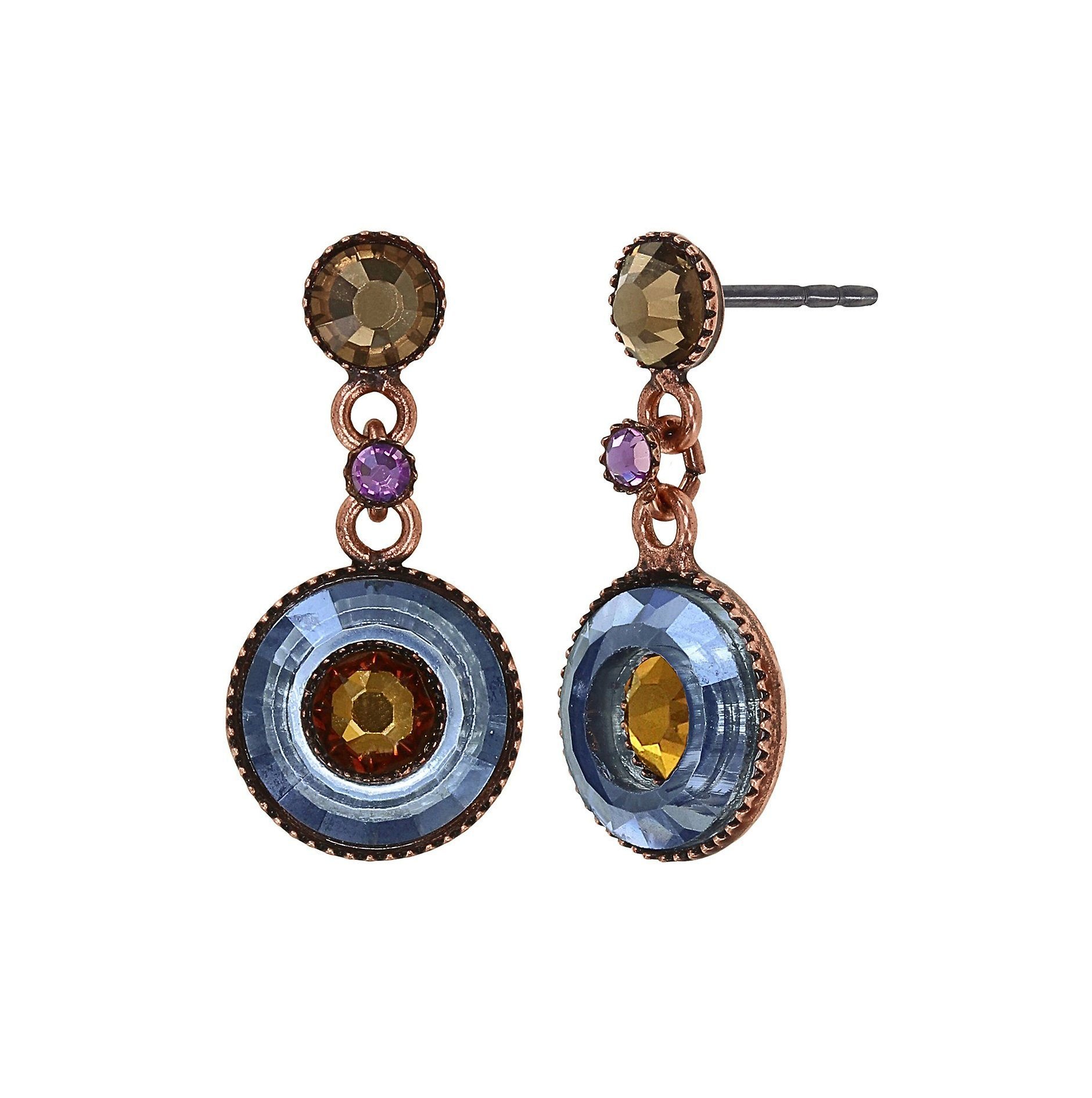image for Earring Stud Dangling Donutissima Brown / Lila  