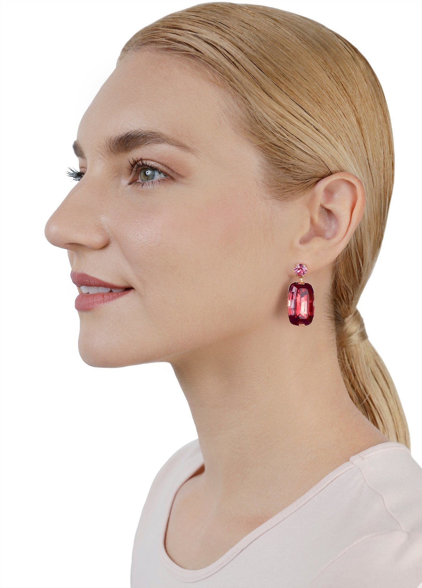 Bild für Ohrstecker baumelnd To The Max Korallenfarbig / Pink  Größe L