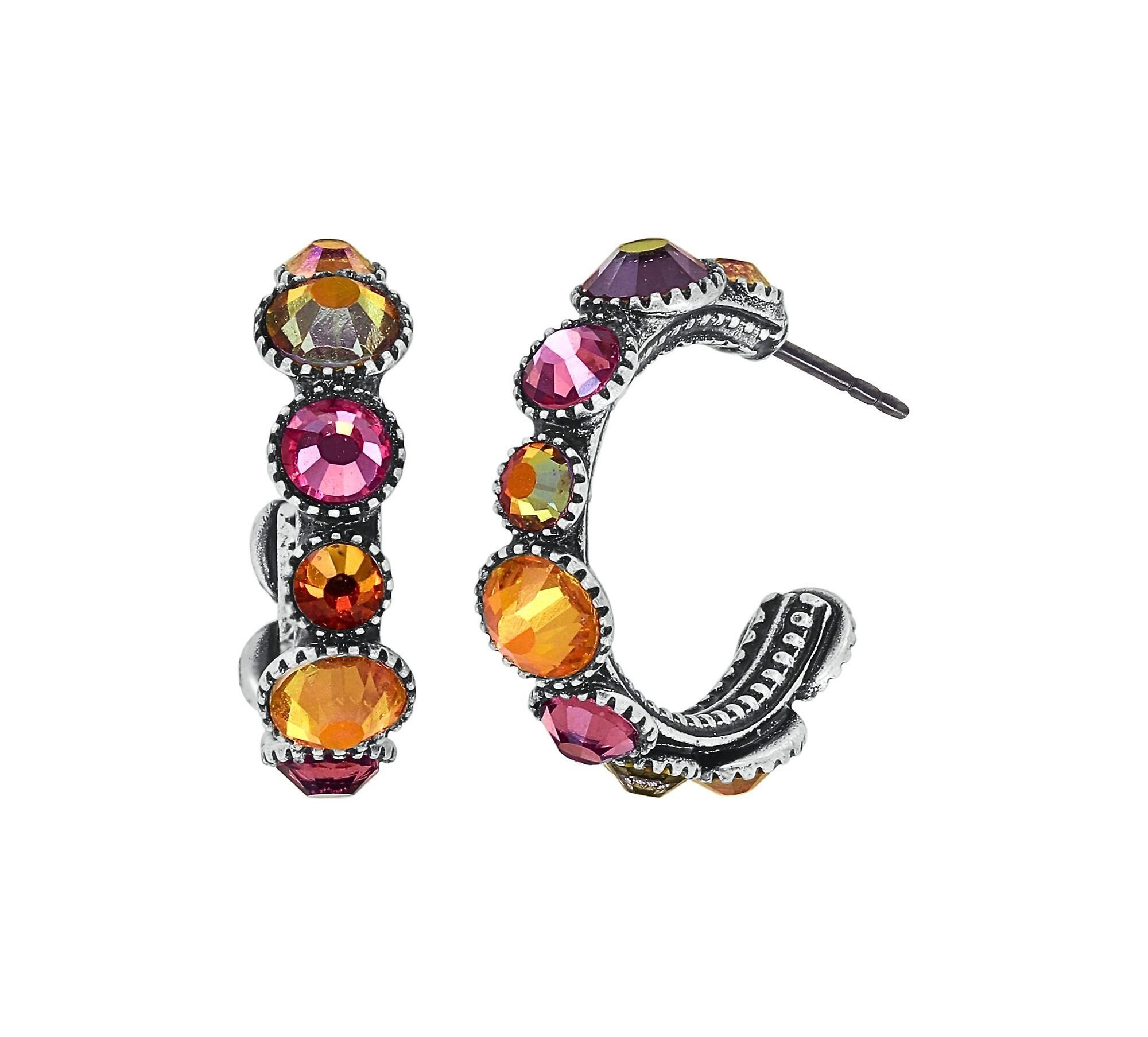 image pour Boucles d'oreilles créoles Water Cascade Coralline / Orange  