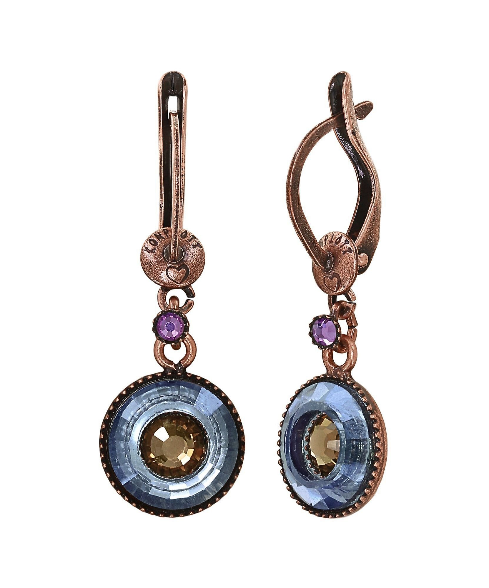 image for Earring Dangling Donutissima Brown / Lila  